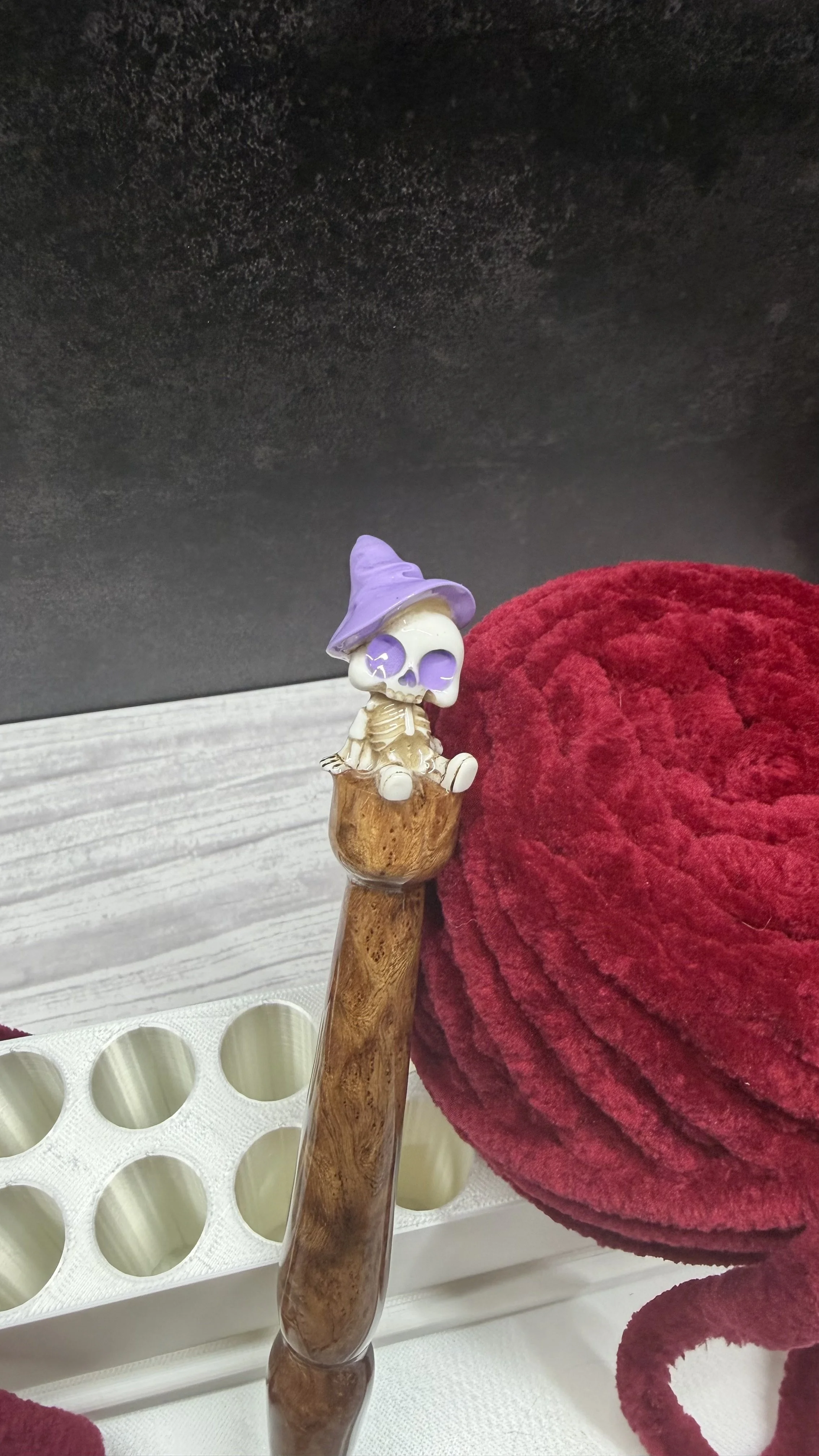 witch skeleton wood handle halloween clover crochet hook.jpeg