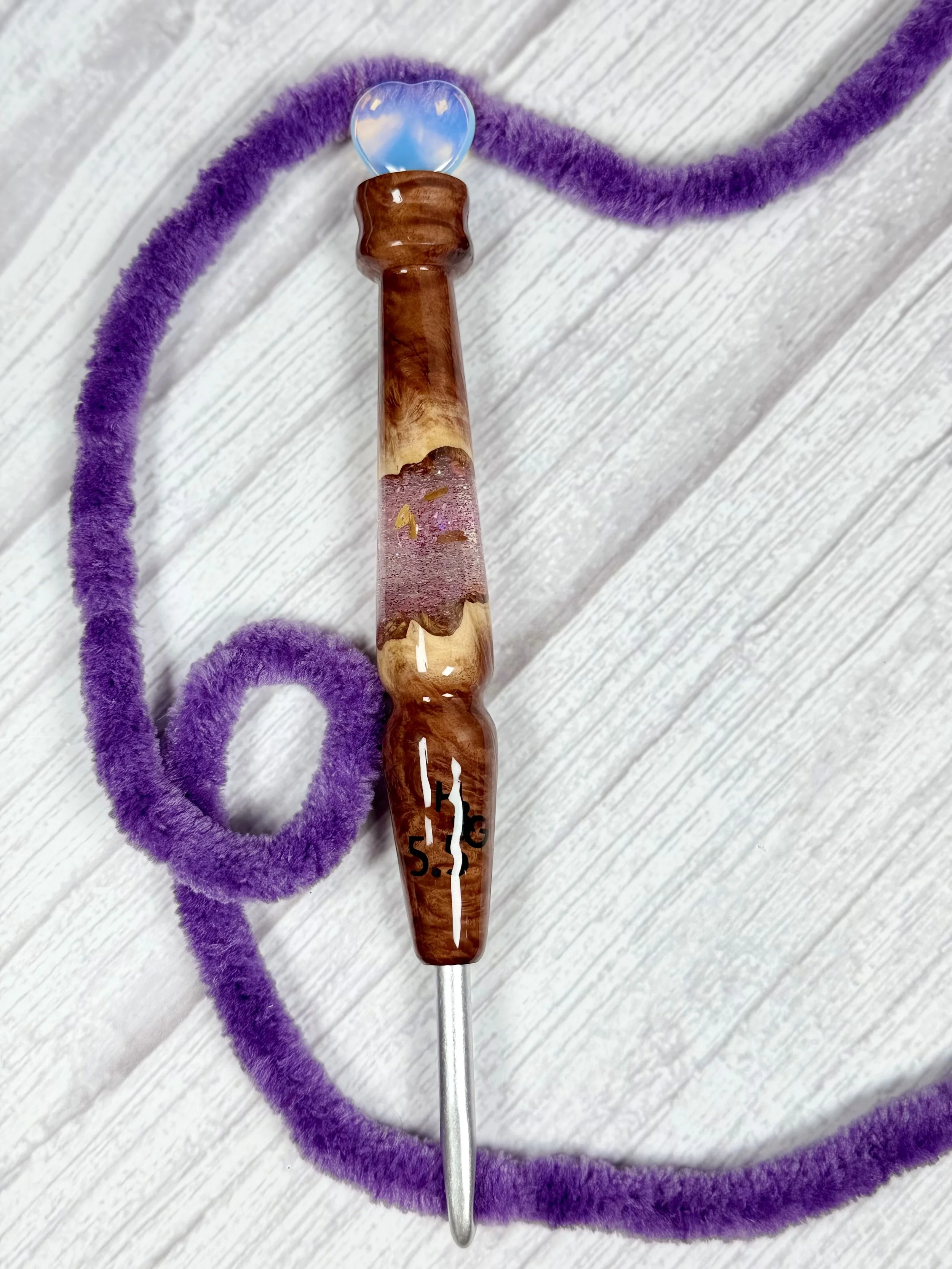 Clover_wood and resin_hand turned_heart.jpeg