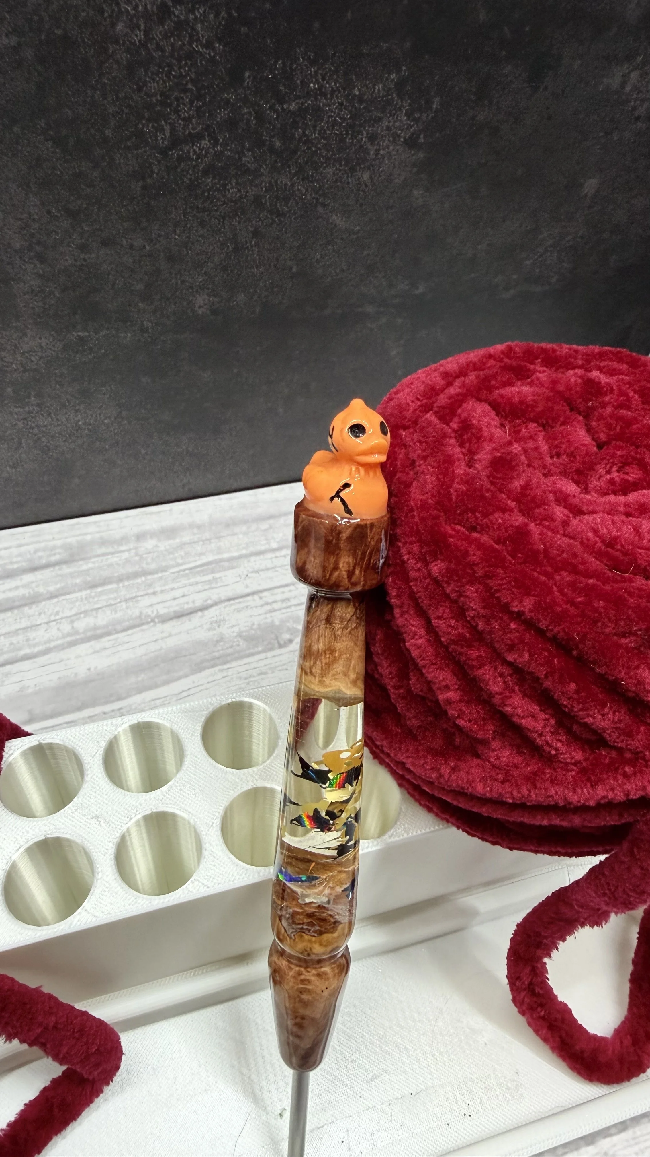 duck wood handle halloween clover crochet hook.jpeg
