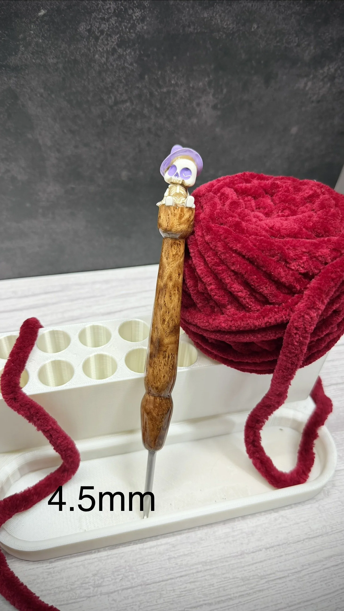 witch skeleton wood handle halloween clover crochet hook.jpeg