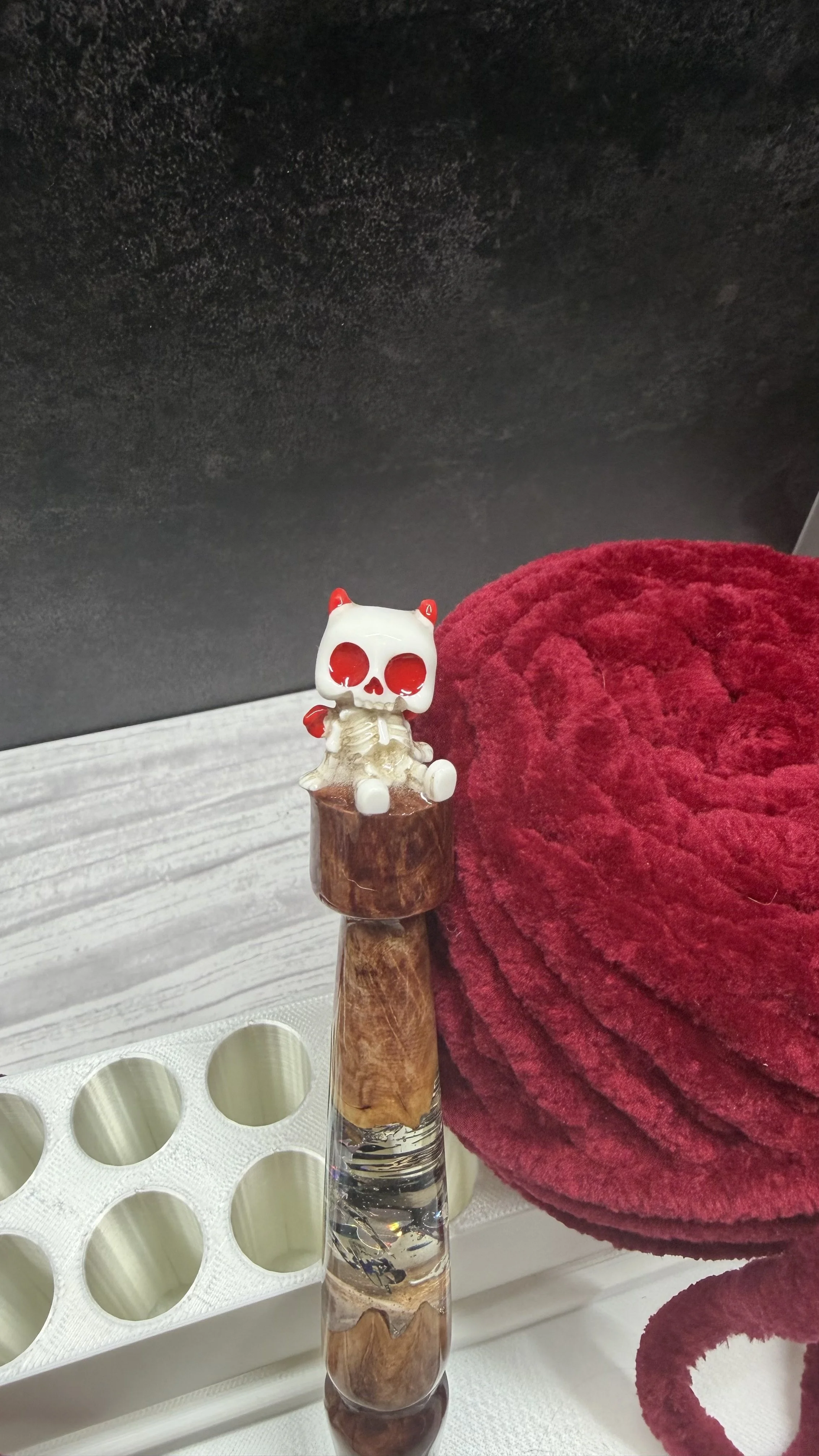 devil cat skeleton wood handle halloween clover crochet hook.jpeg