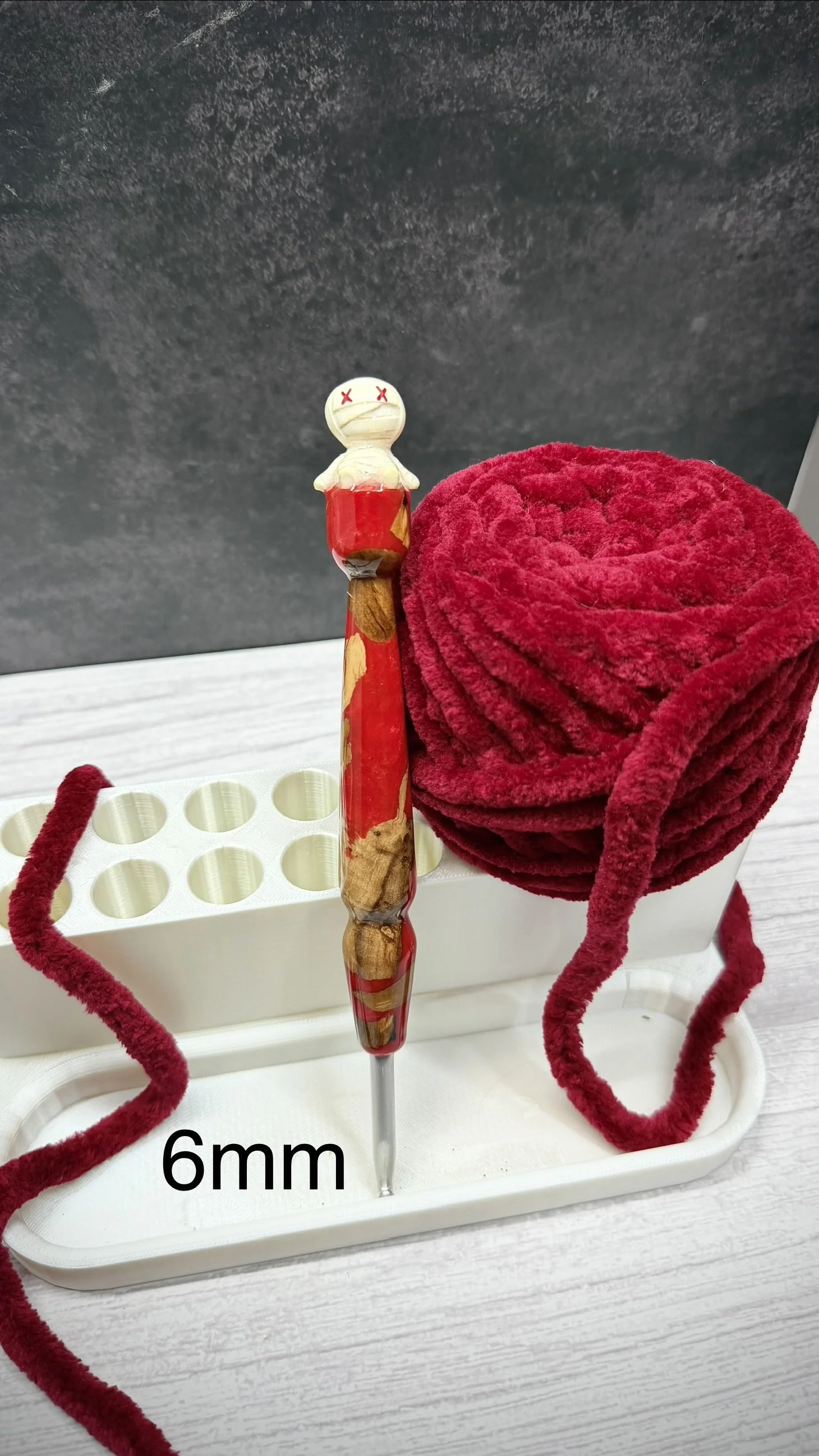 mummy wood handle halloween clover crochet hook.jpeg