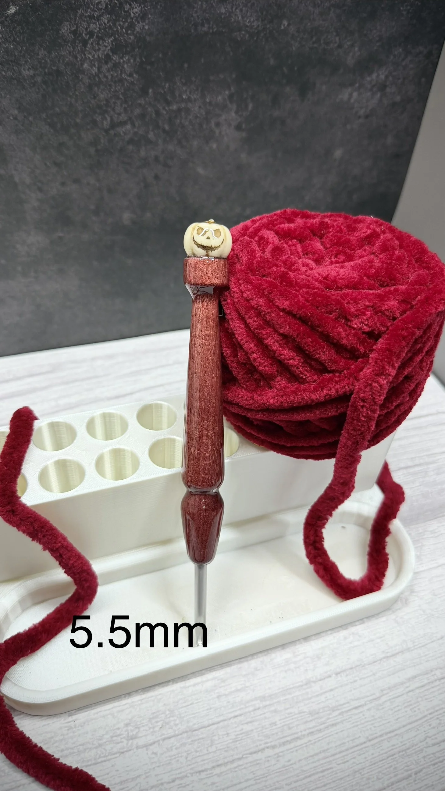pumpkin wood handle halloween clover crochet hook.jpeg