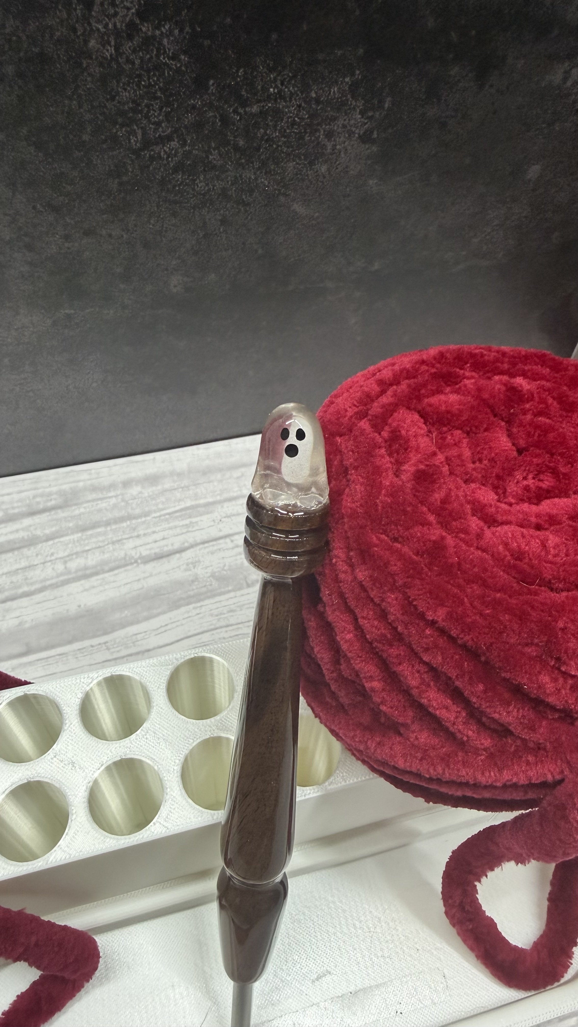 glow in the dark ghost wood handle halloween clover crochet hook.jpeg