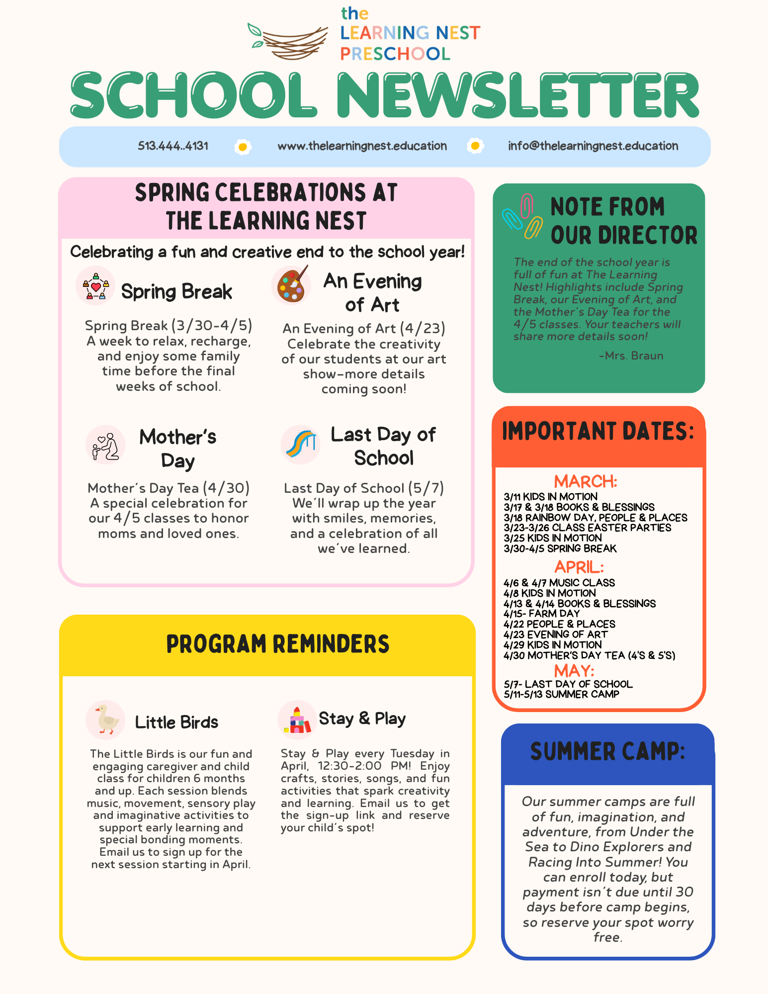 Springtime at The Learning Nest