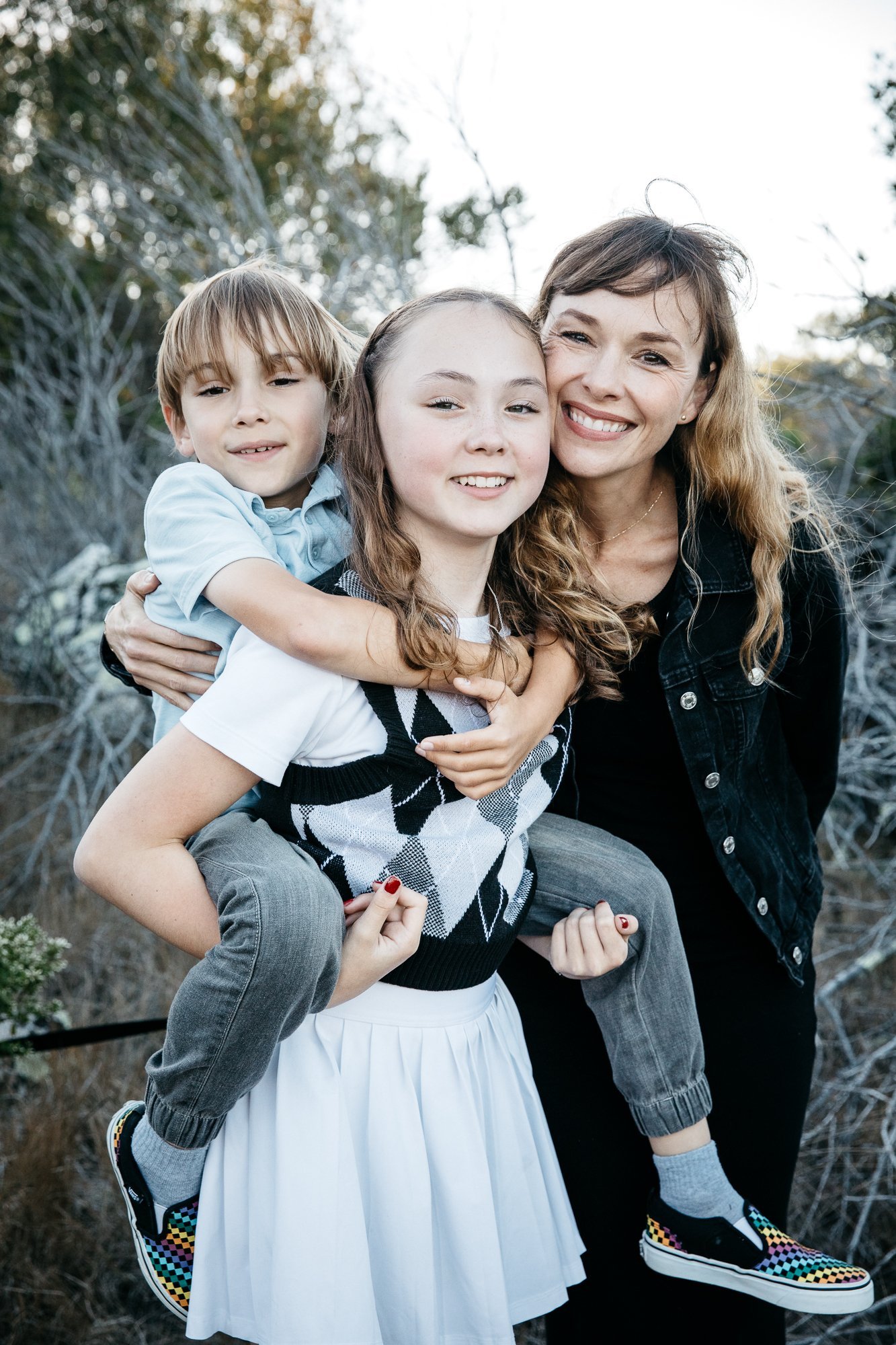 family photography session for family of three at sunset, Ring M