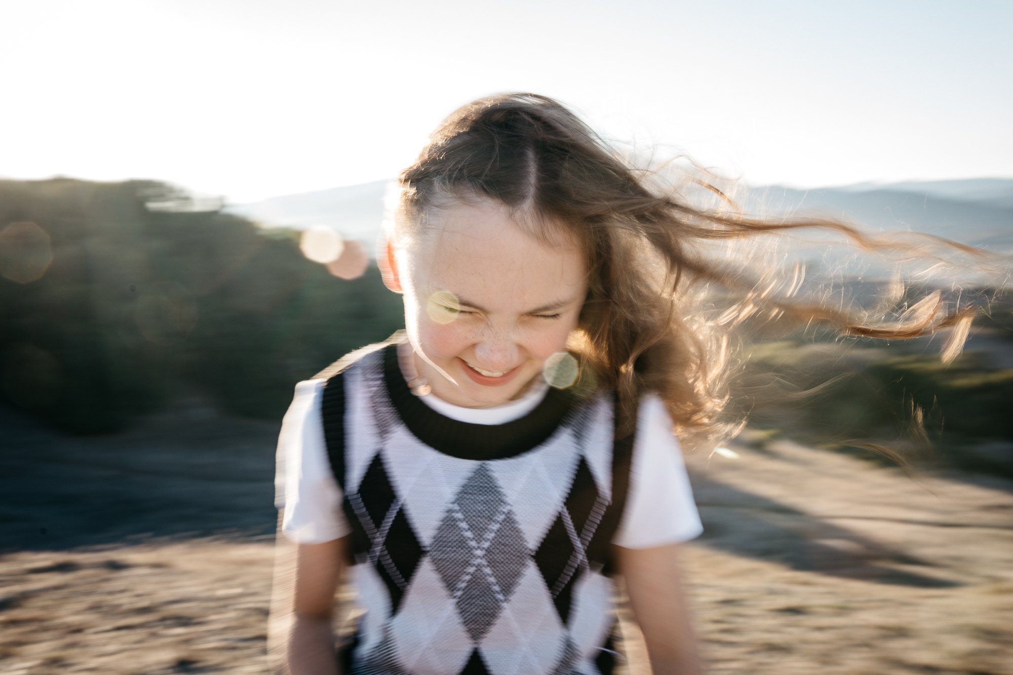 family photography session for family of three at sunset, Ring M