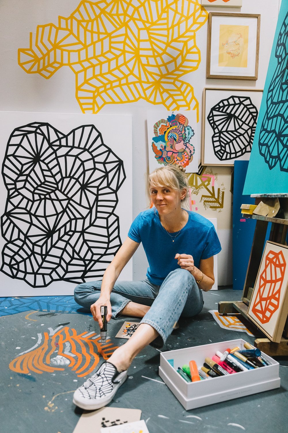 brand portraits and working shots of artist Suzanne Baxter in Sa