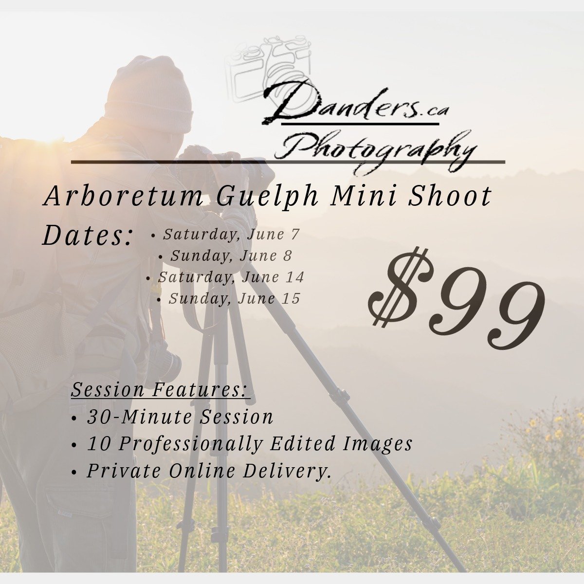 Exciting news! We're offering Arboretum Mini Photoshoot Sessions in Guelph, where nature's beauty unfolds across 400 acres of vibrant plant life. It's the perfect backdrop for capturing those special moments. Don't miss out&mdash;book your session to