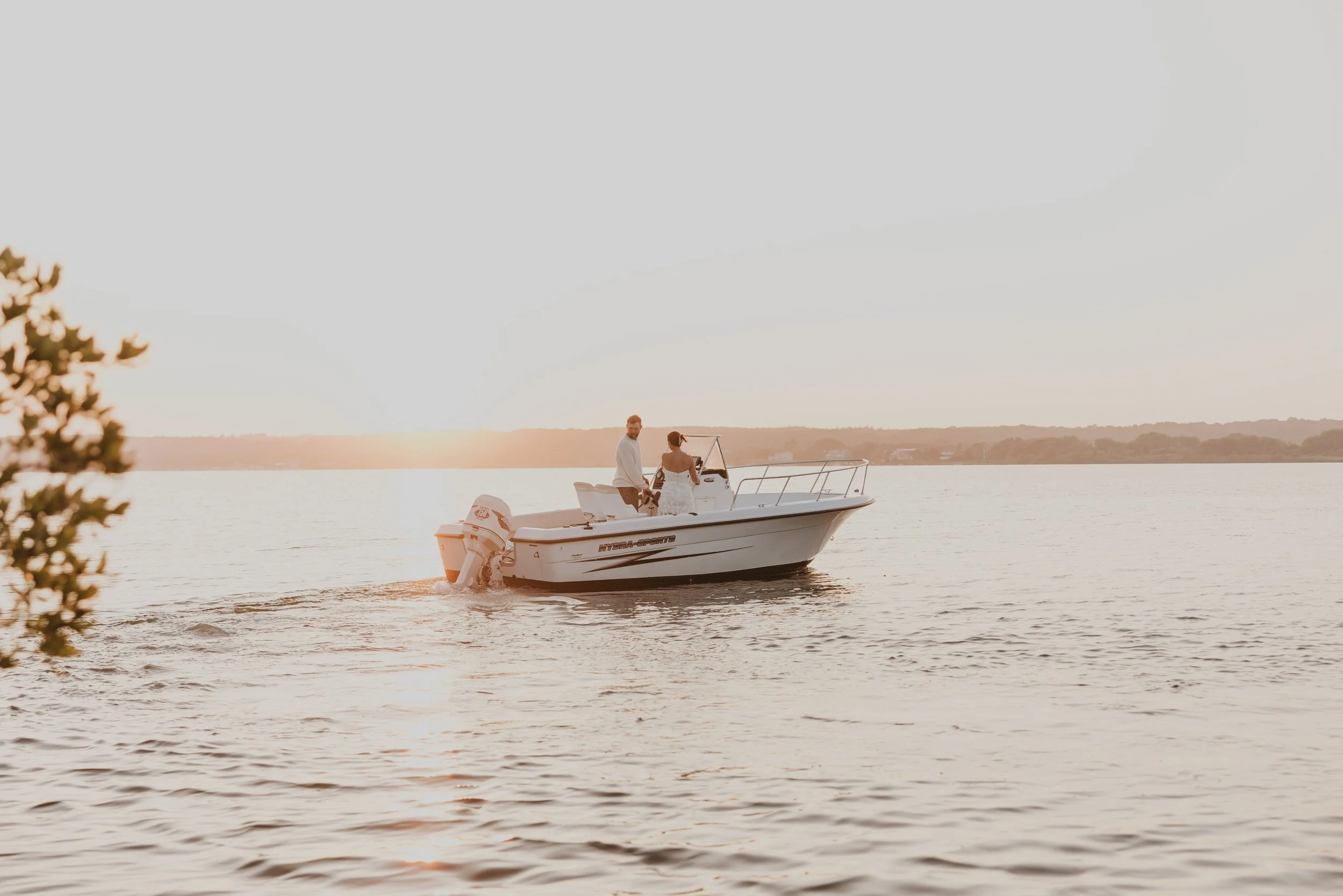 Golden light, soft waves, and Alison and Tim