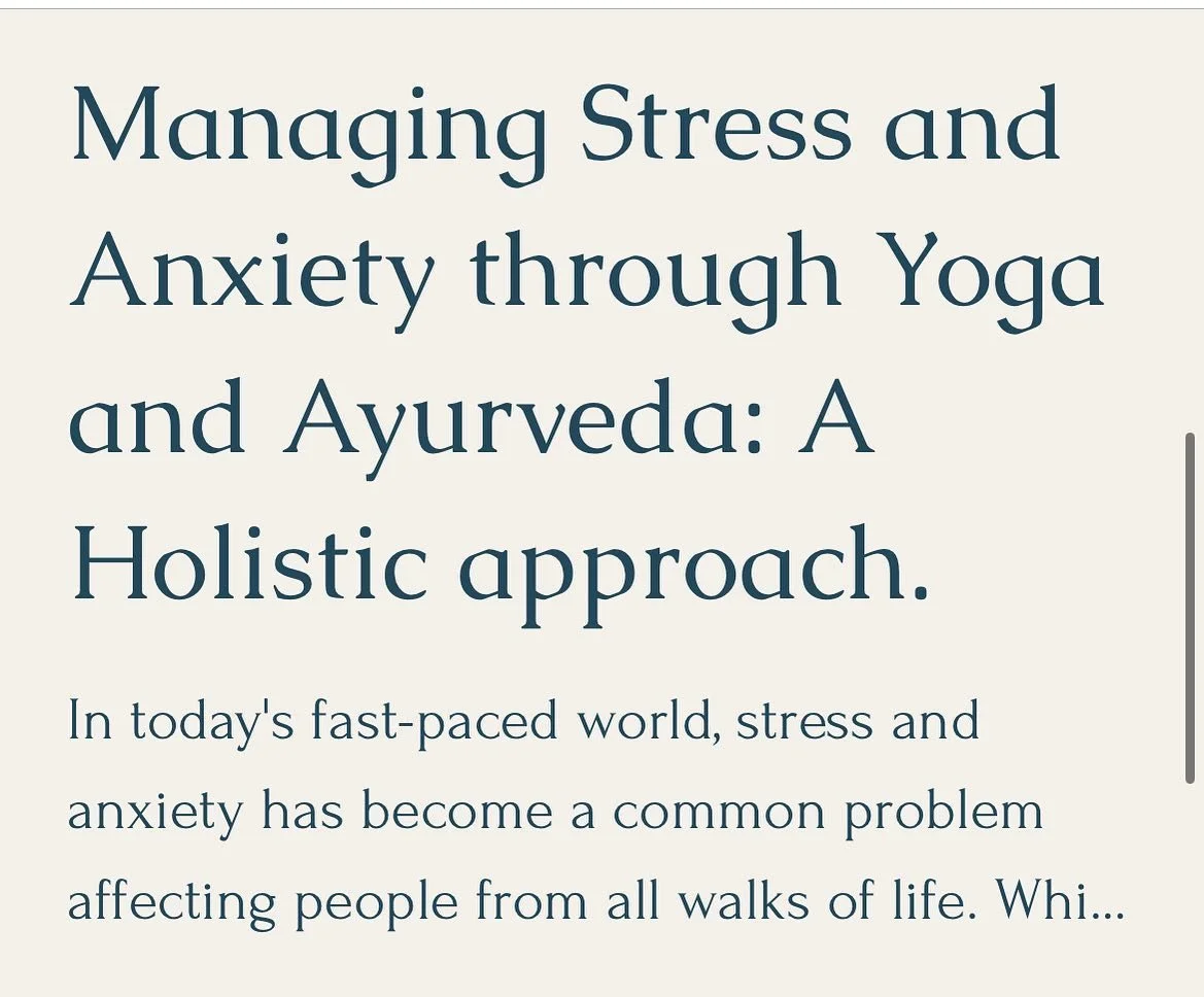 Take a look at our newest article that explains how to manage stress through yoga and Ayurveda, written by our team member @dubey.kumarharsh > https://www.holistikanutritionwellness.com/post/managing-stress-and-anxiety-through-yoga-and-ayurveda-a-