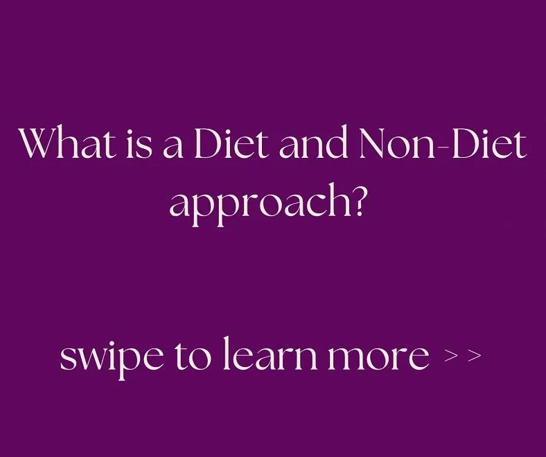 When it comes to food, diets have strict rules like counting calories, while the non-diet approach is about listening to your body's signals and enjoying all foods without guilt. The focus shifts from restrictions to building a positive relationship