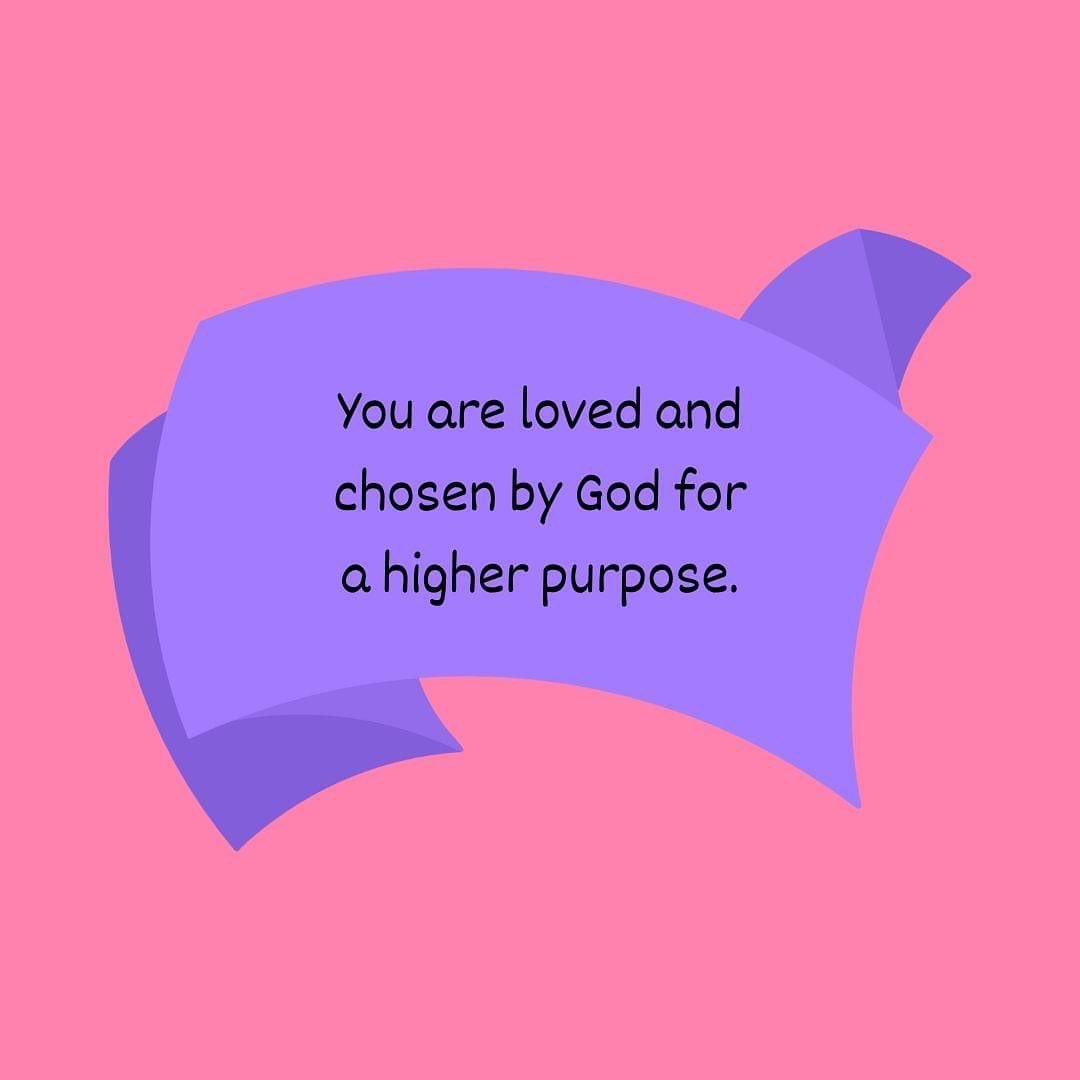 God created you for something bigger. He is using you as a vessel to reach others. 💟
 
#FaithfulFriday #Catholic #Disability #ChronicCondition #Ministry #Faith #Community 
 
[Image Description: a graphic of a purple banner on a pink background sayin
