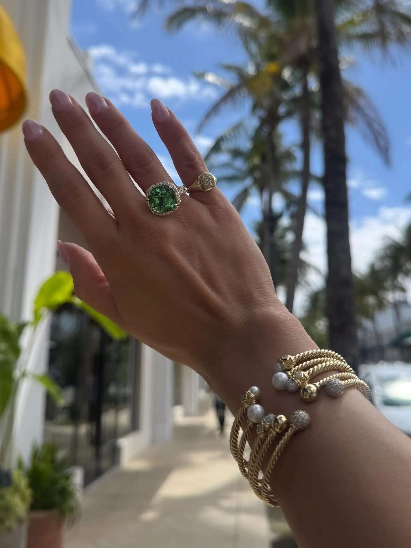 It&rsquo;s the season for GREEN. Mint green tourmaline is known for its rarity and icy, electric, pastel appearance.⚡️🍵

#worthavenue #greentourmaline #cocktailring #palmbeach #davidyurman
