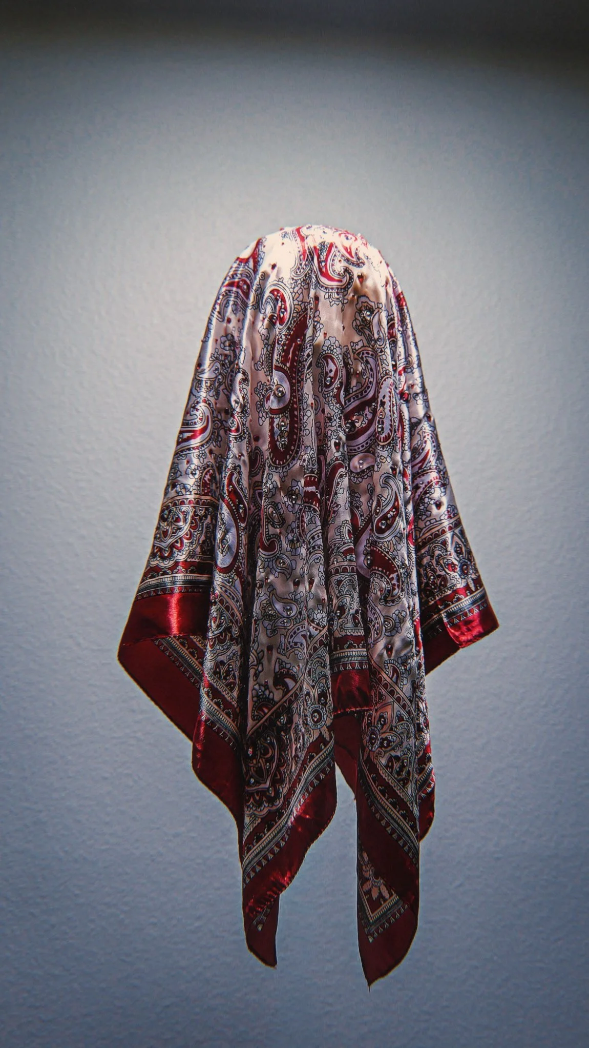 RED PAISLEY WAVII Gem Studded Scarf (1 of 1)