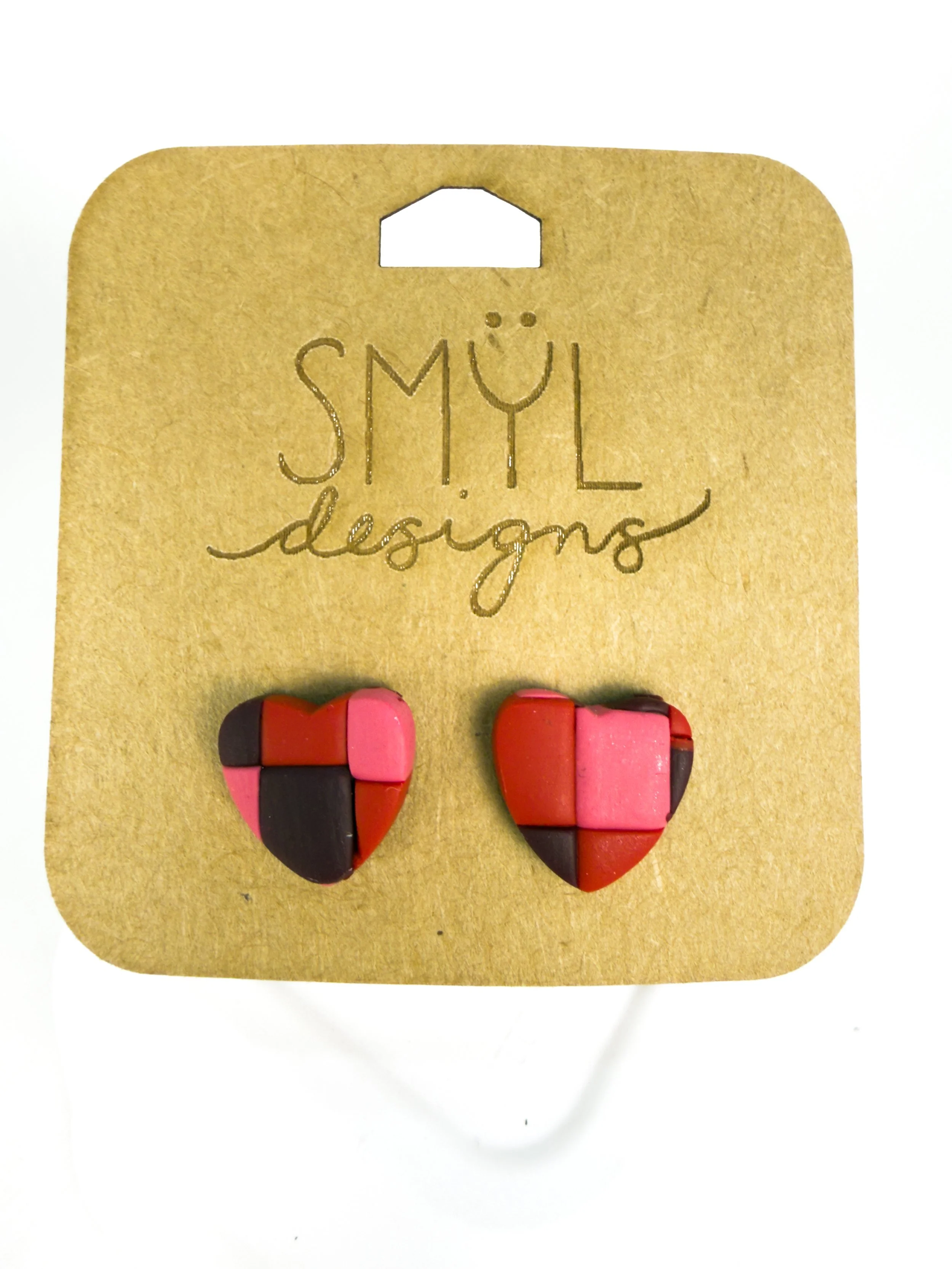 Patchwork Heart Studs