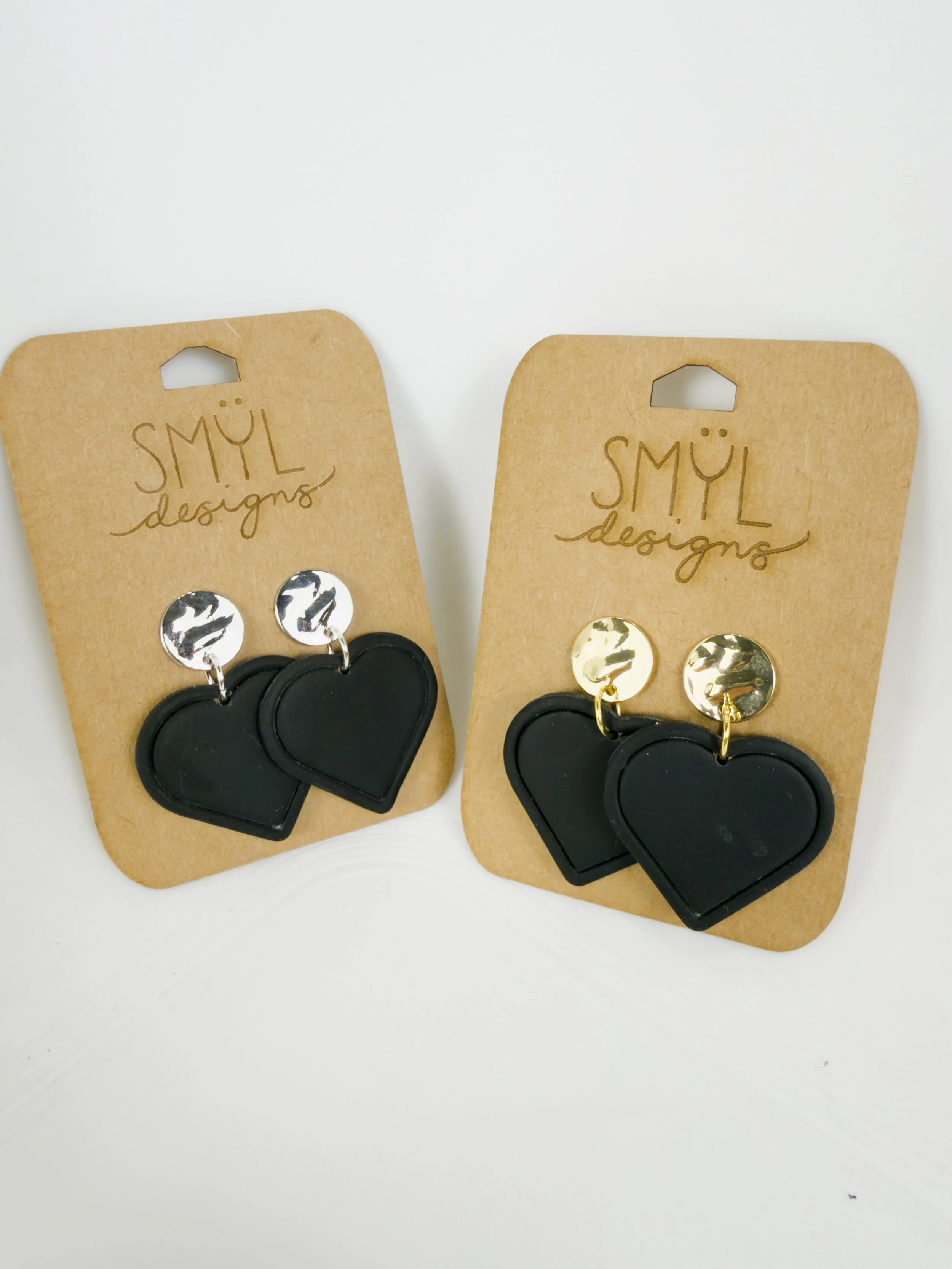 Large Black Heart Dangles