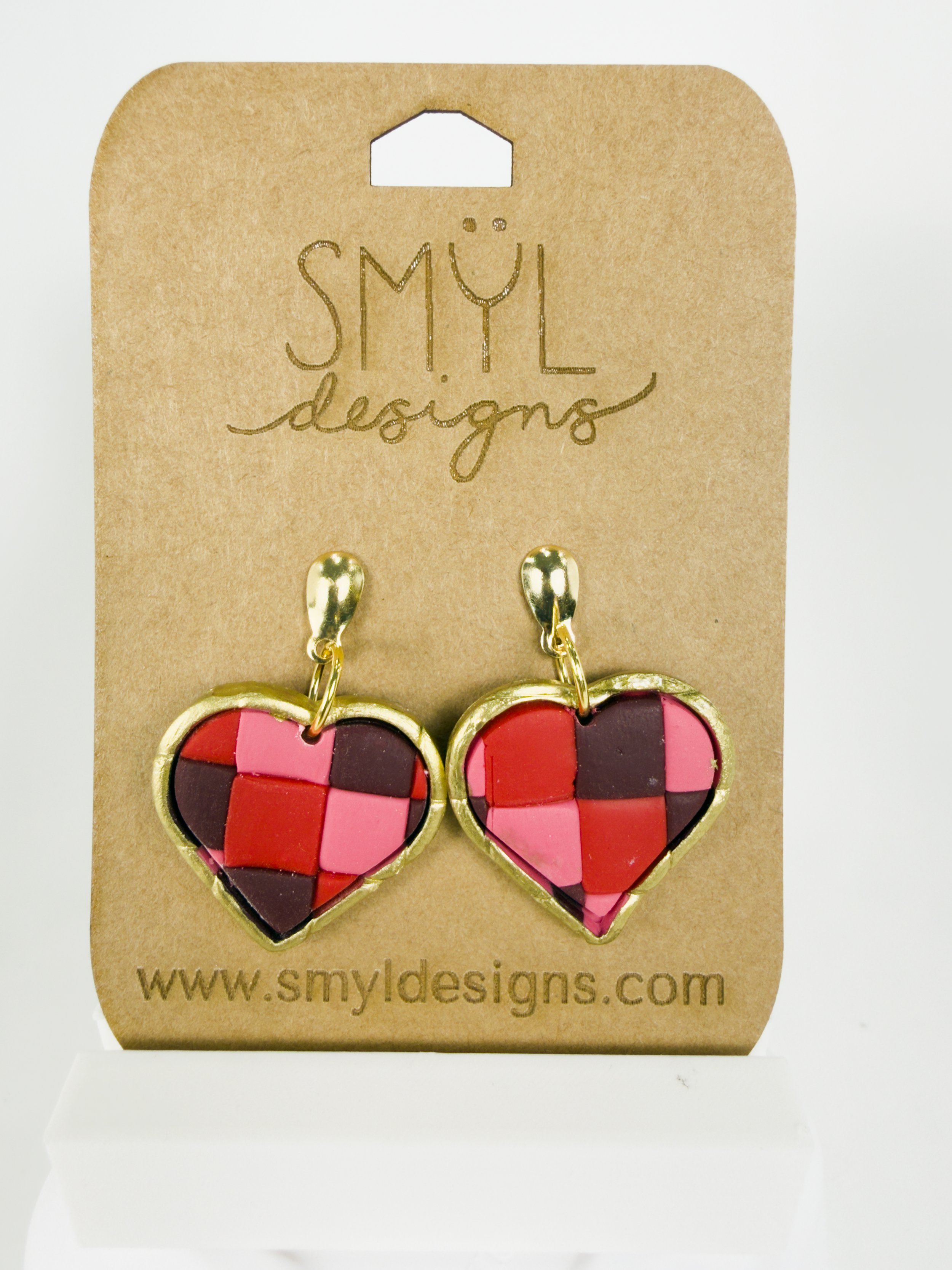 Patchwork Hearts with Gold Border