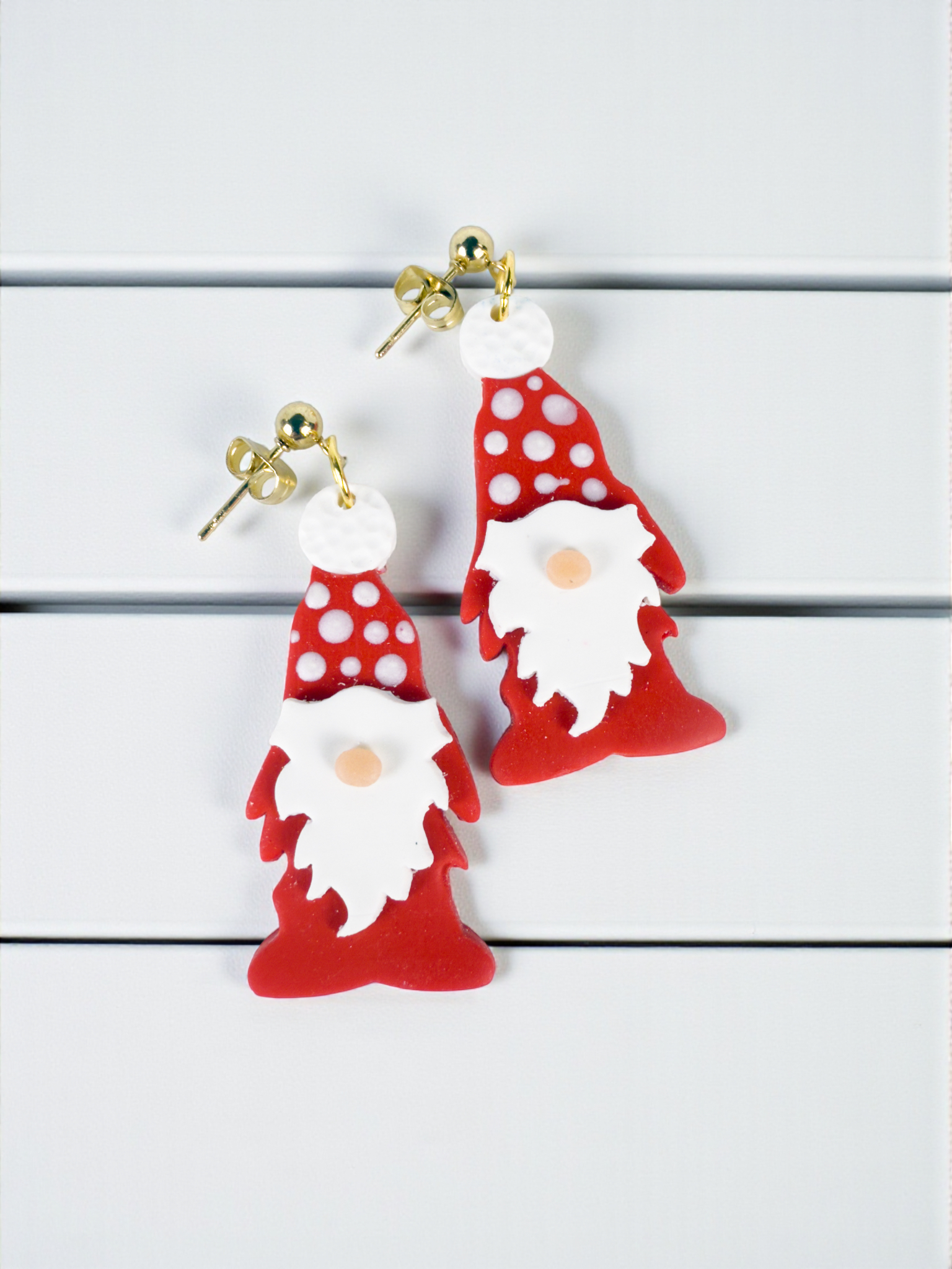 Red Polka Dot Gnome Dangles