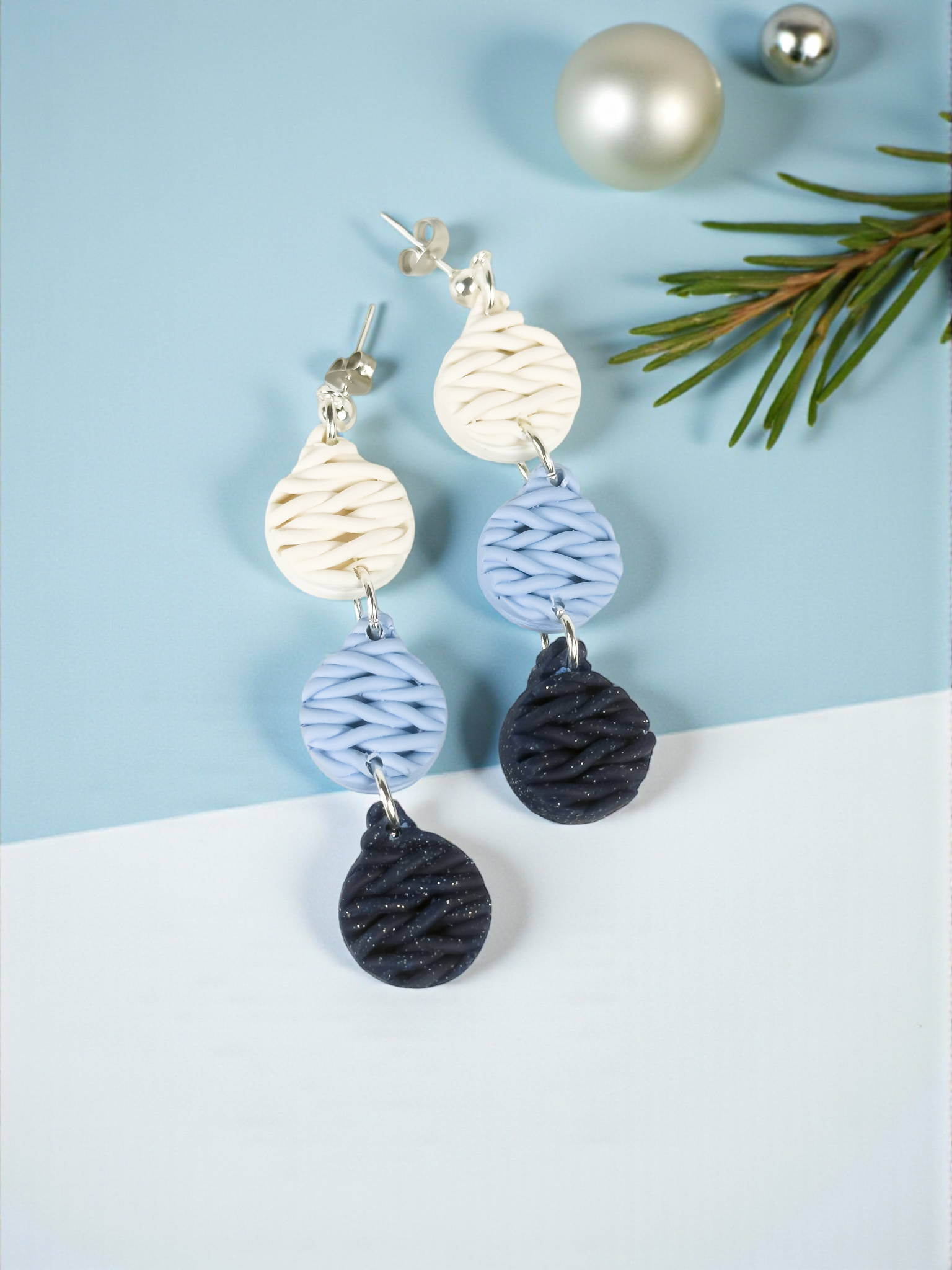 Knitted Ornament Dangle Earrings