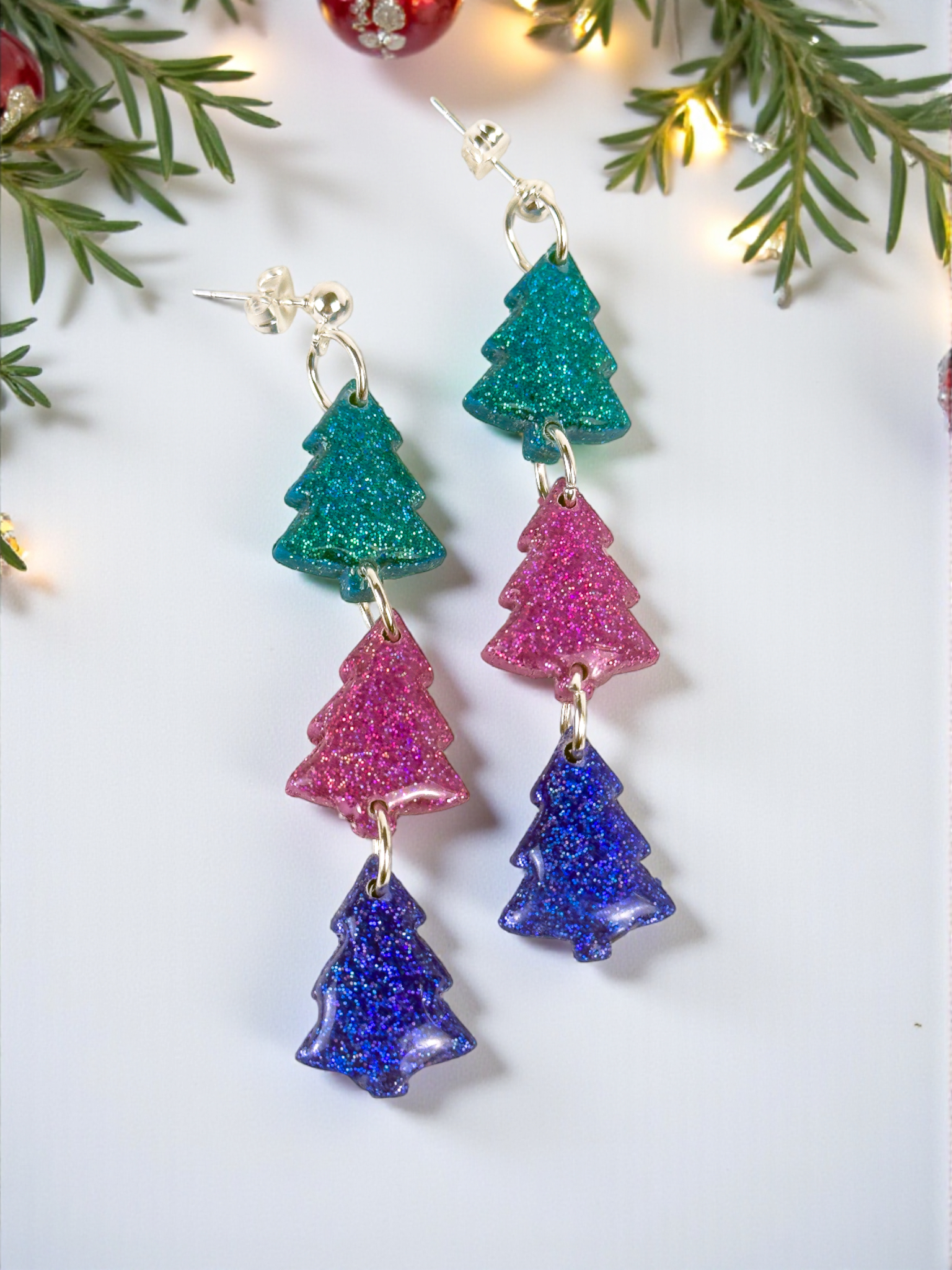 Trio of Christmas Trees Dangles