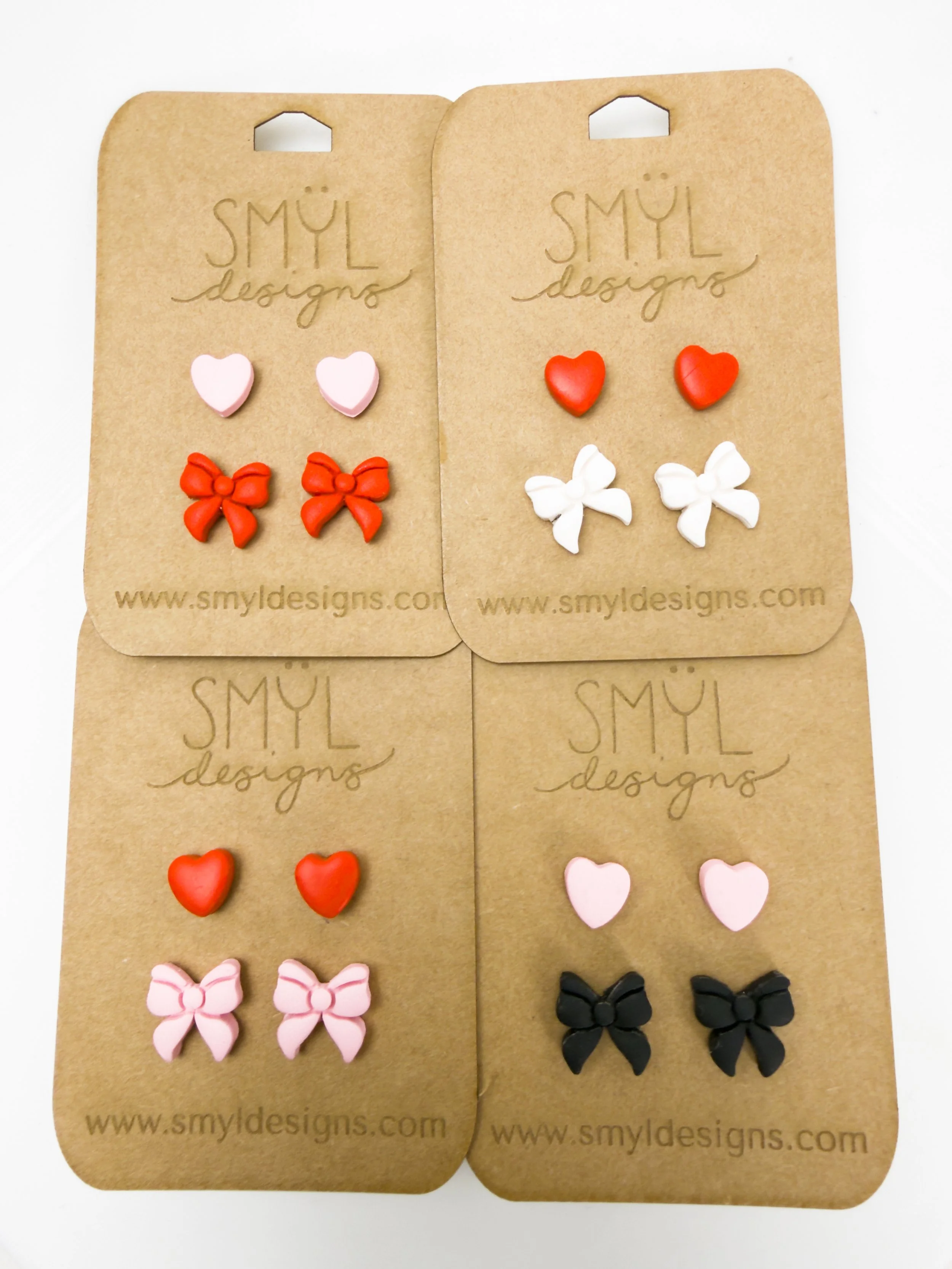 Heart and Bow Stud Pack