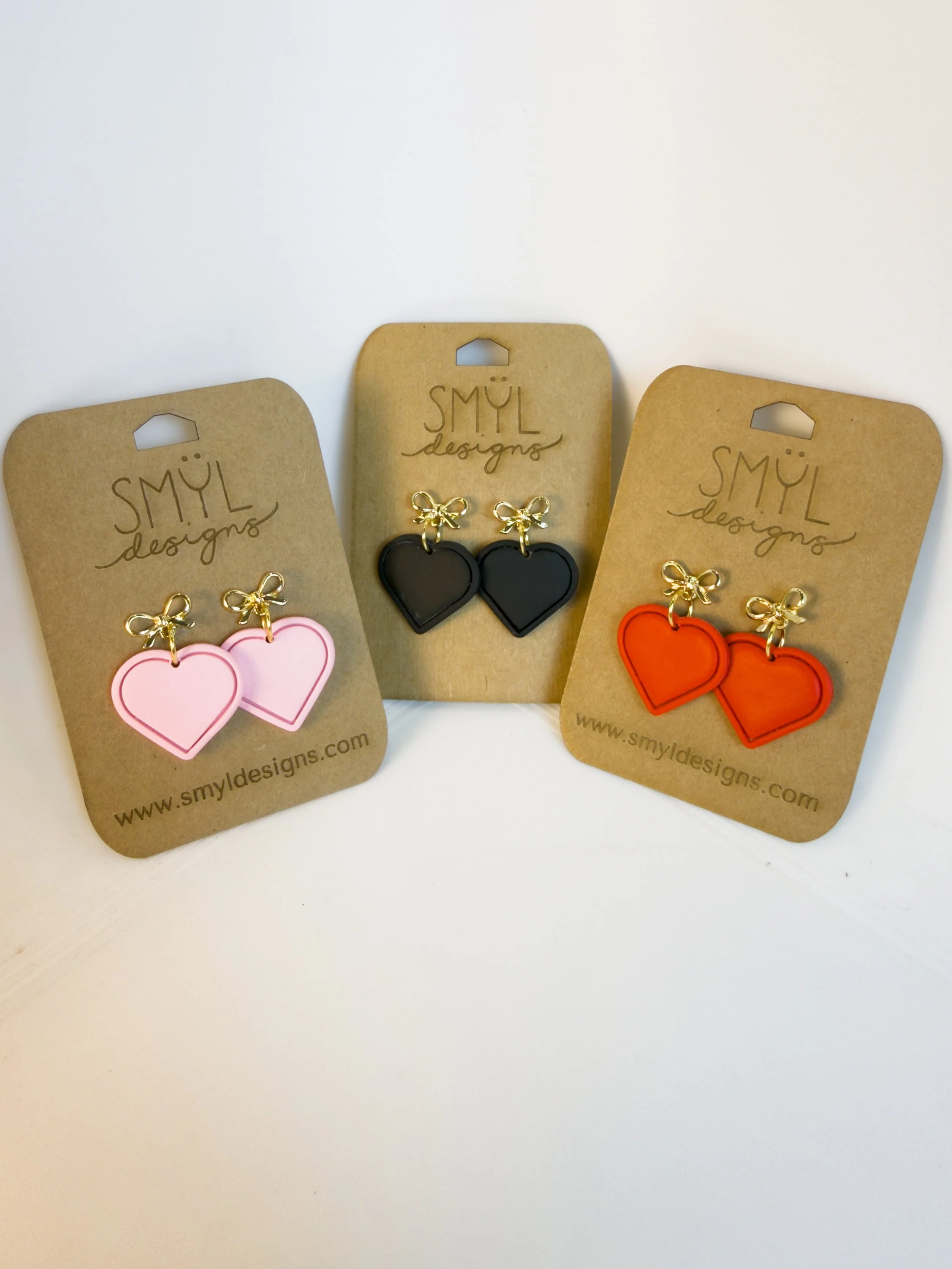 Single Hearts with Bow Studs