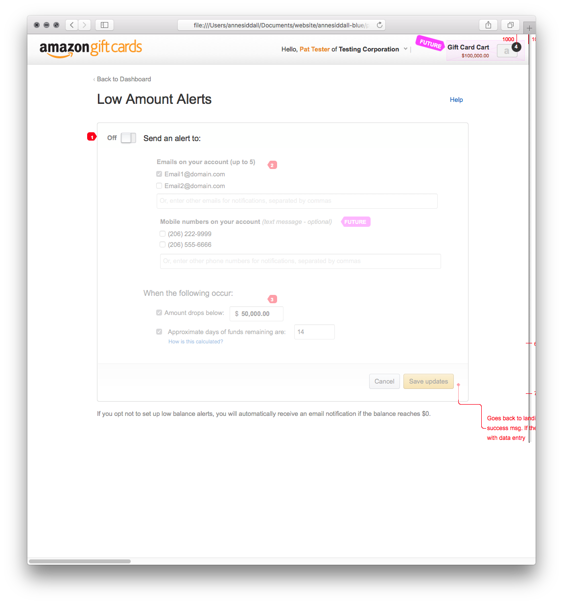 Bulk Account Alerts Settings