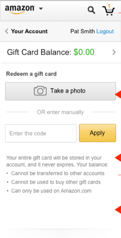 Phone - Amazon Gift Card Redemption Page