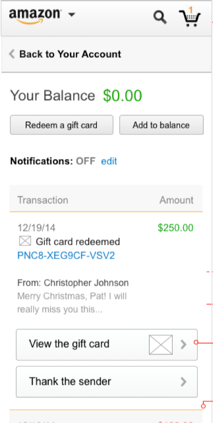Phone - View Amazon Account Balance