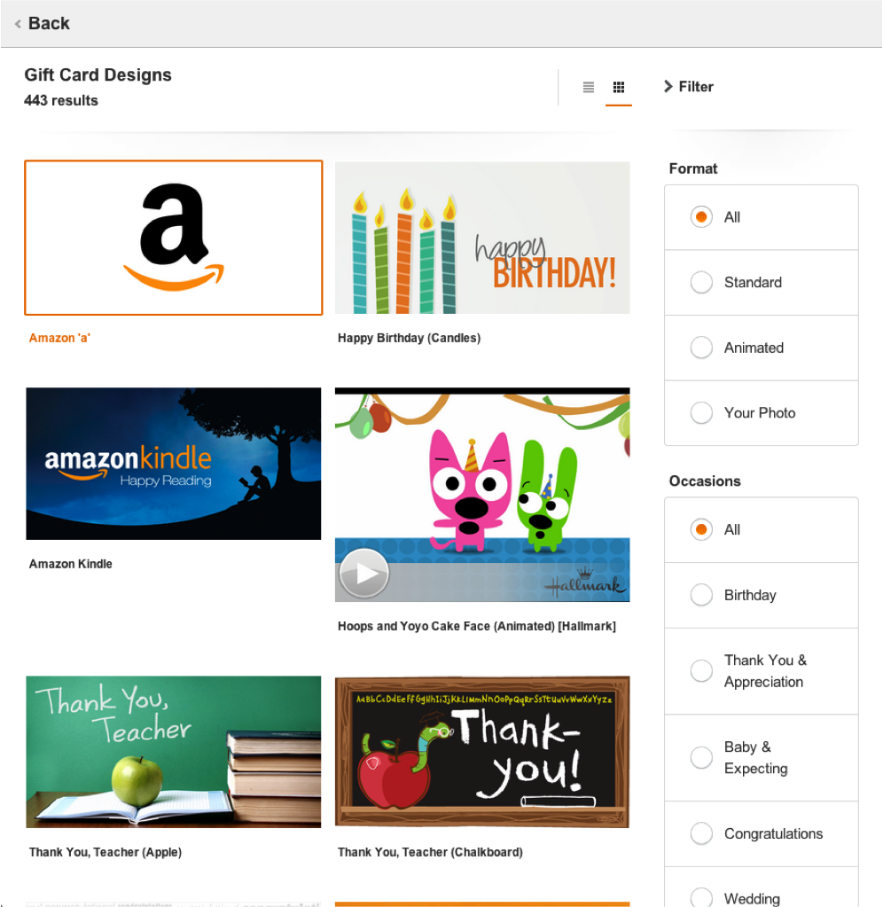 Tablet - Design selection