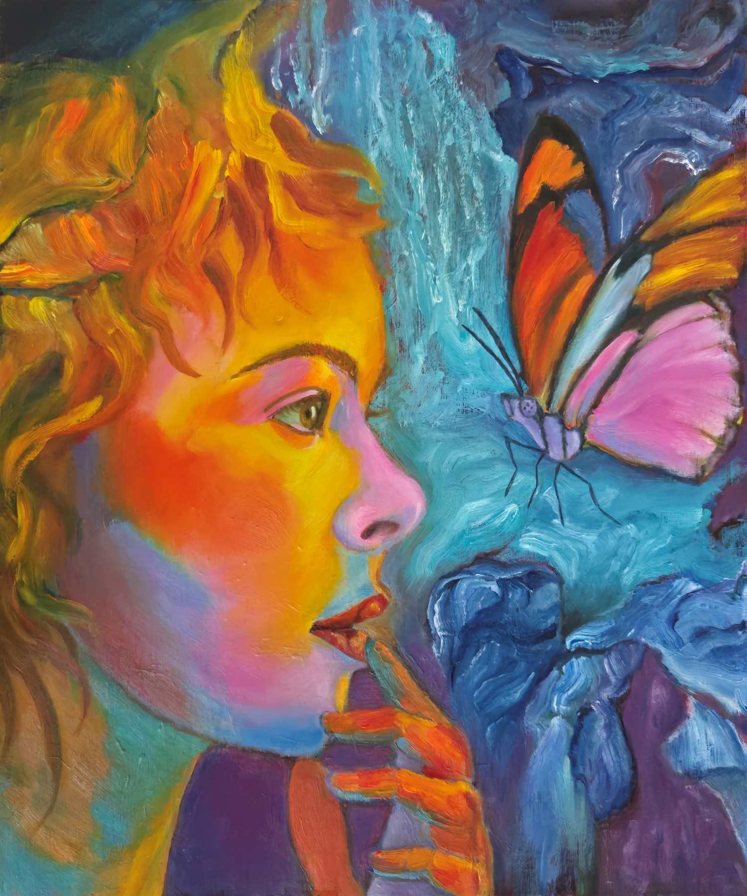 Whispers of the Soul | 2024 | Mixed media and oil on canvas | 60 x 50 cm
