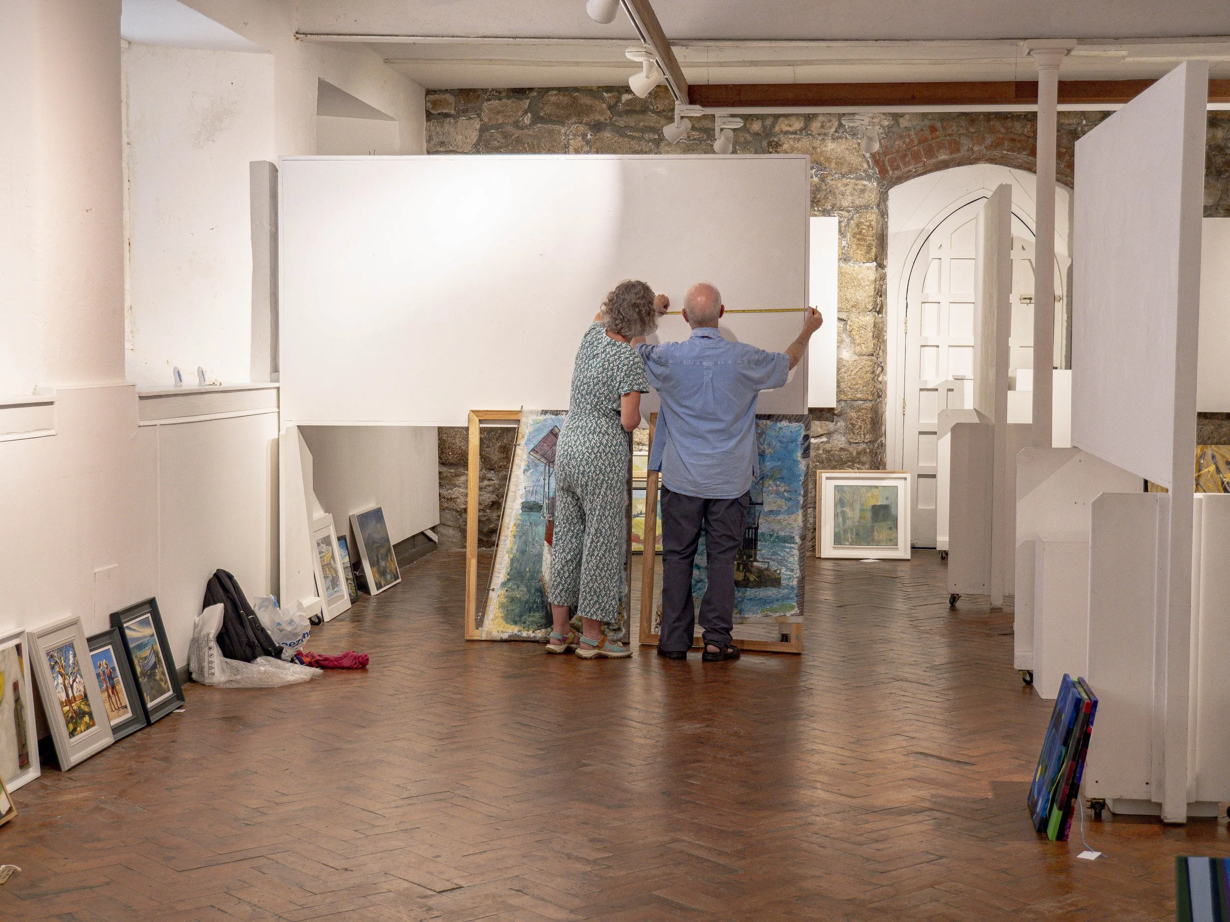 Hanging the exhibition...