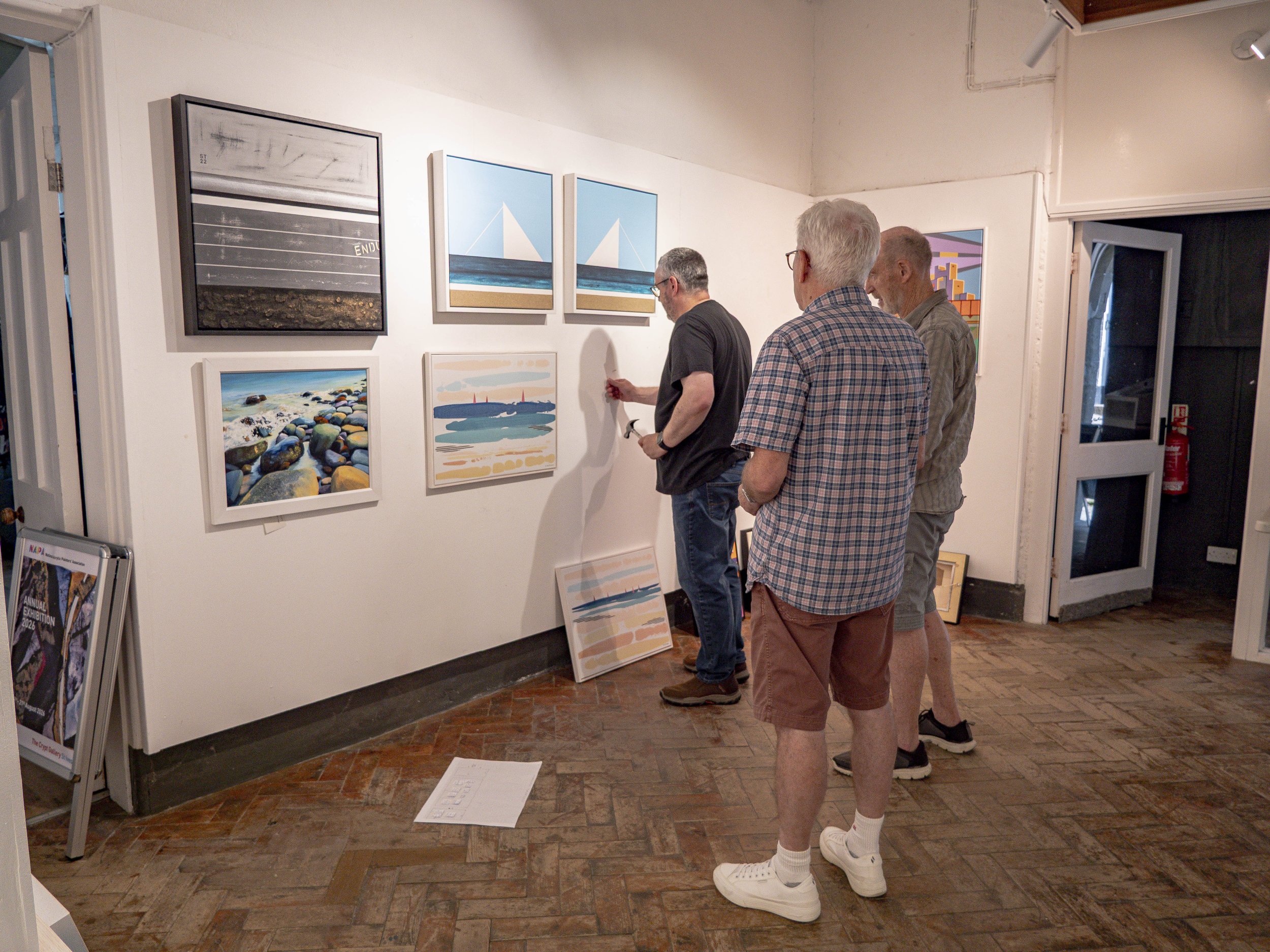 Hanging the exhibition...