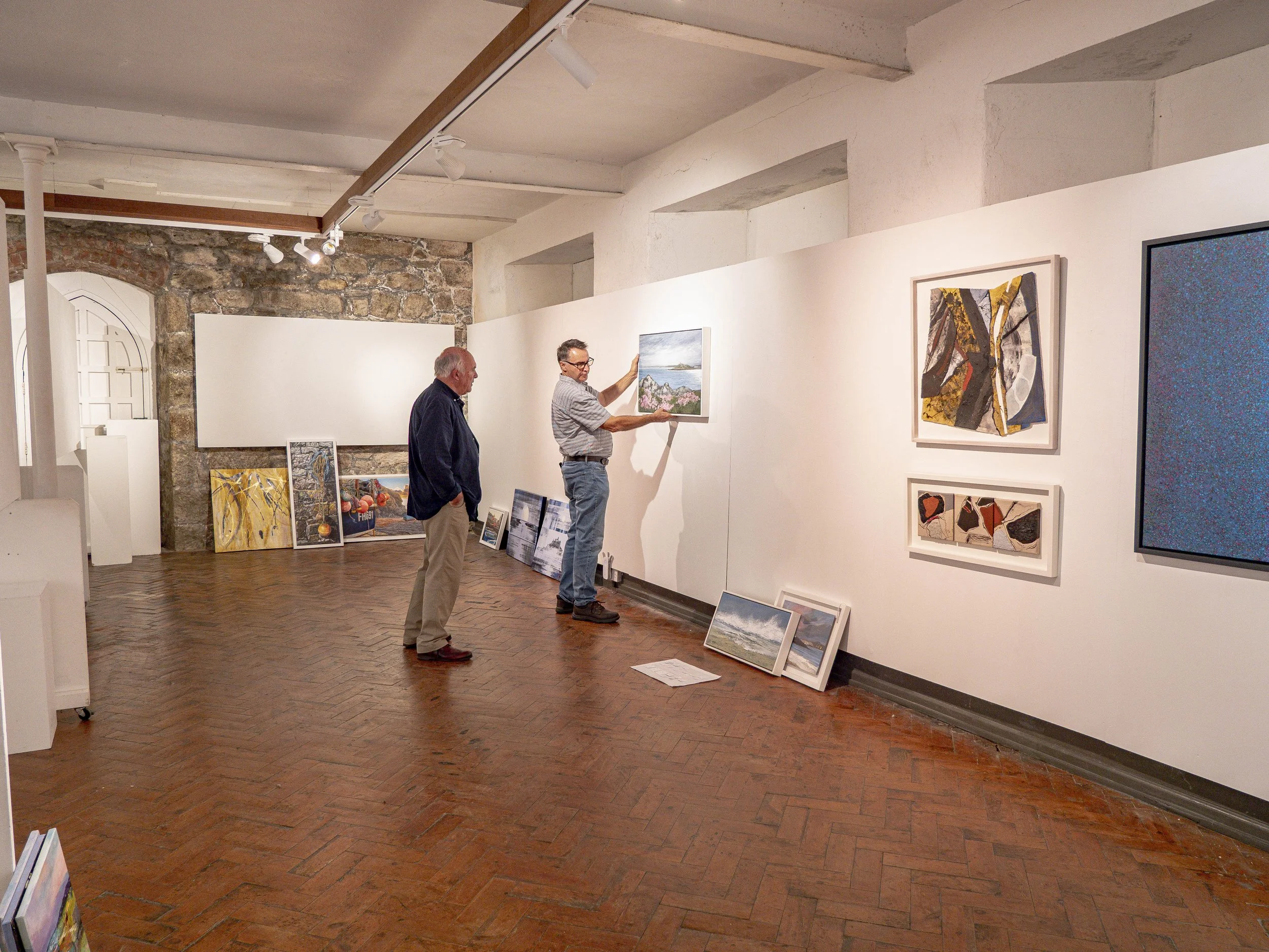 Hanging the exhibition...