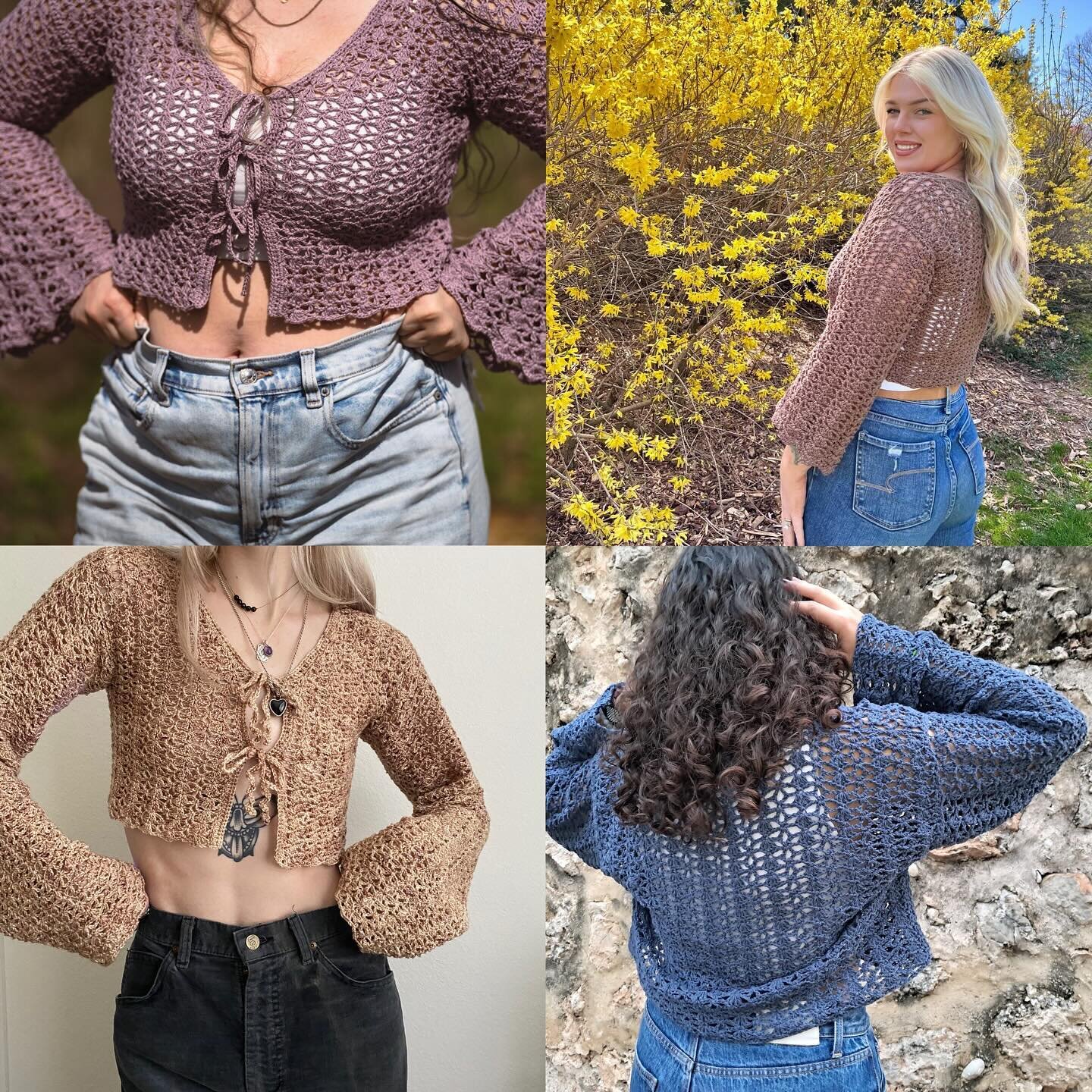 🌱✨Ophelia cardigan✨🌱 

Now I have the chance to share the tester&rsquo;s versions and I cannot be more proud of them! Everyone has been so nice and helpful 🫶🏽 

PATTERN: Suitable for advanced beginners / intermediate crocheters 💫 You can find it