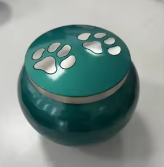 Green brushed Metal Urn - 300cc