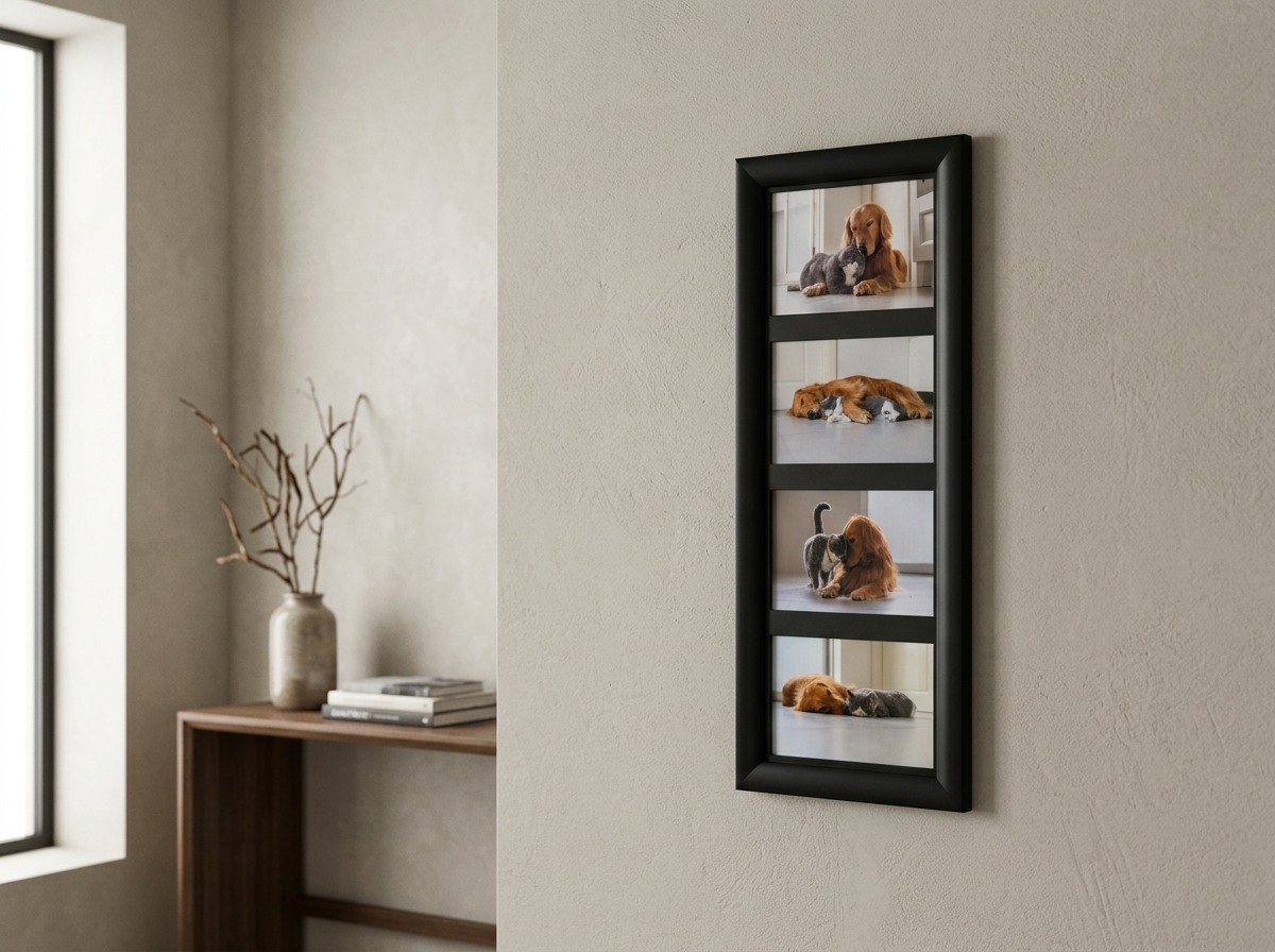 Triple picture tribute urn wall frame