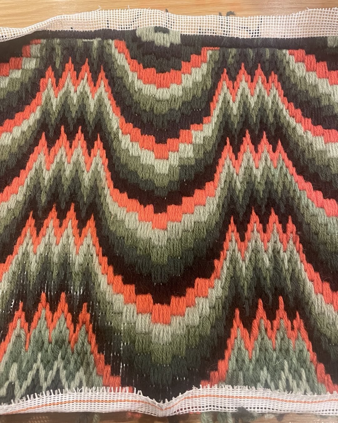 First Bargello DONE. Based the pattern on a caftan #mariacallas wore on the Christina #methodBargello #DivaTheBook and the stitching stops me checking Amazon