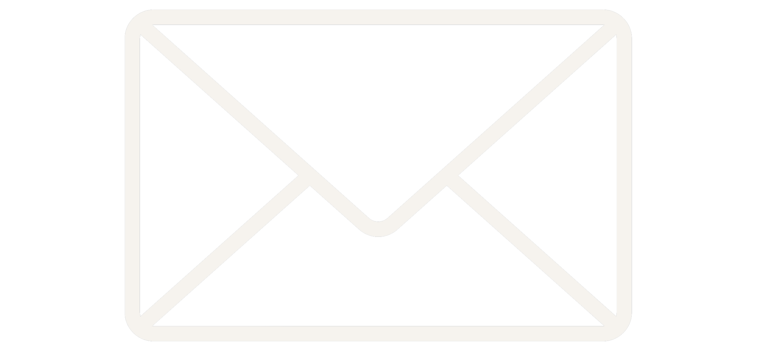 Outline of an envelope icon on a black background.