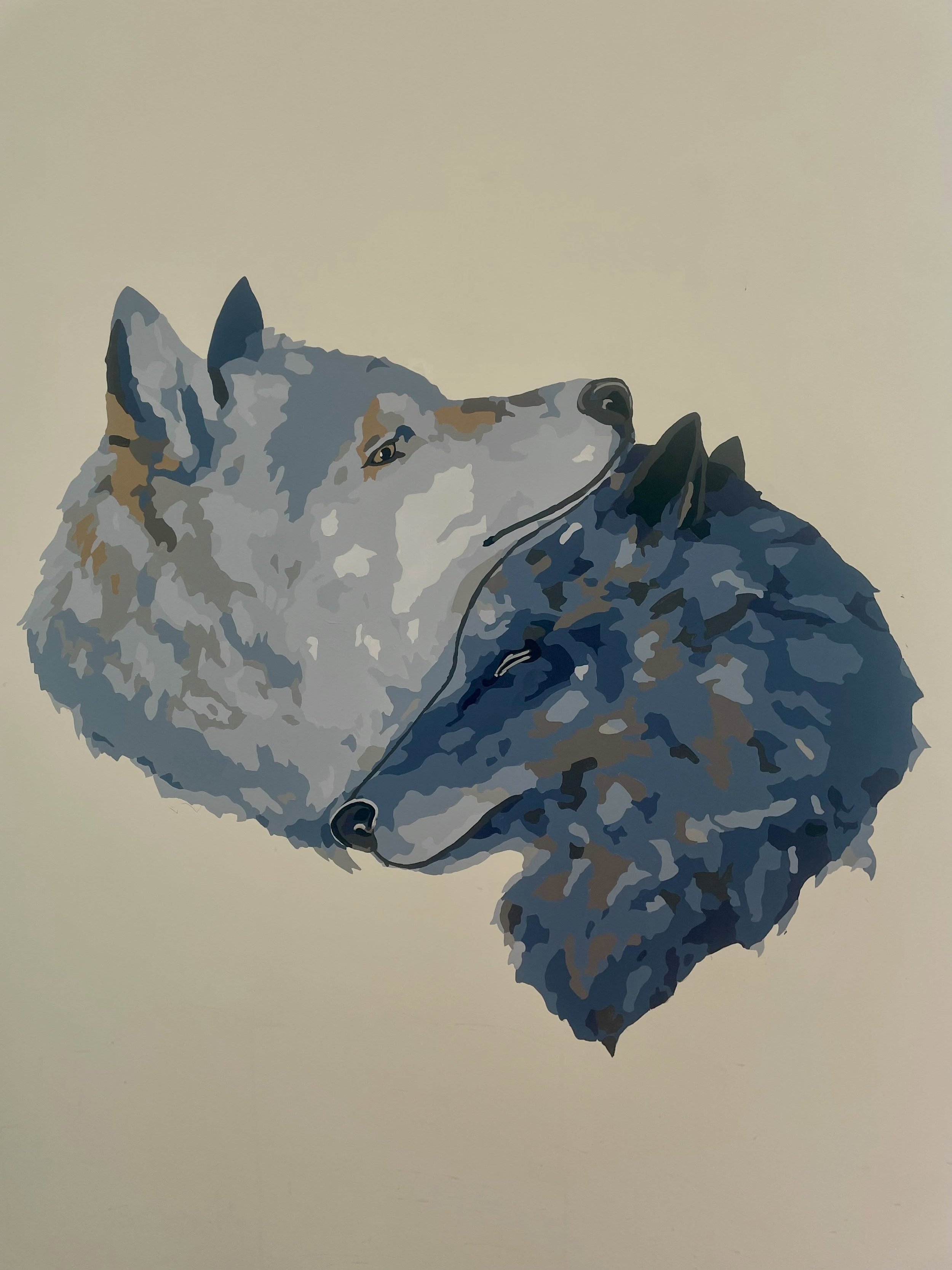 New Mural Alert! 🚨 🎨 I&rsquo;ve been friends with @mheldillustration for over 25 years, she created our logo and made a small hand painted color version she gifted the space ❤️ I wanted to have a mural of her wolves painting and asked her about it 