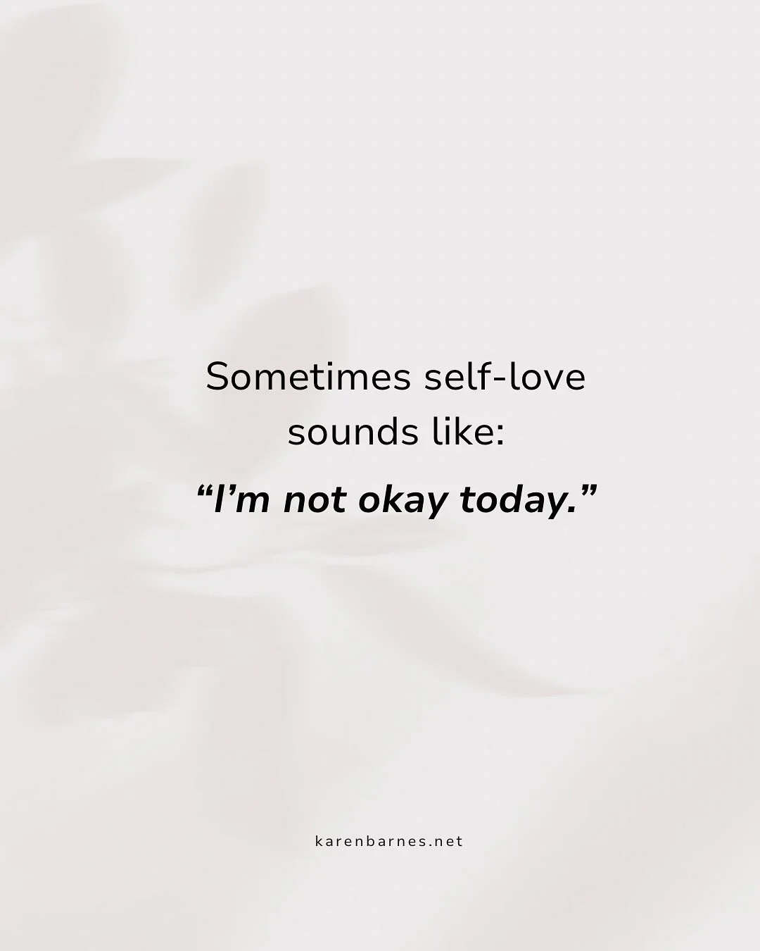We often think self-love means always feeling positive or fixing our hard days quickly.

But real self-love is being honest with yourself: &ldquo;I&rsquo;m struggling today.&rdquo; &ldquo;I feel tender today.&rdquo; and letting that be okay.

When 