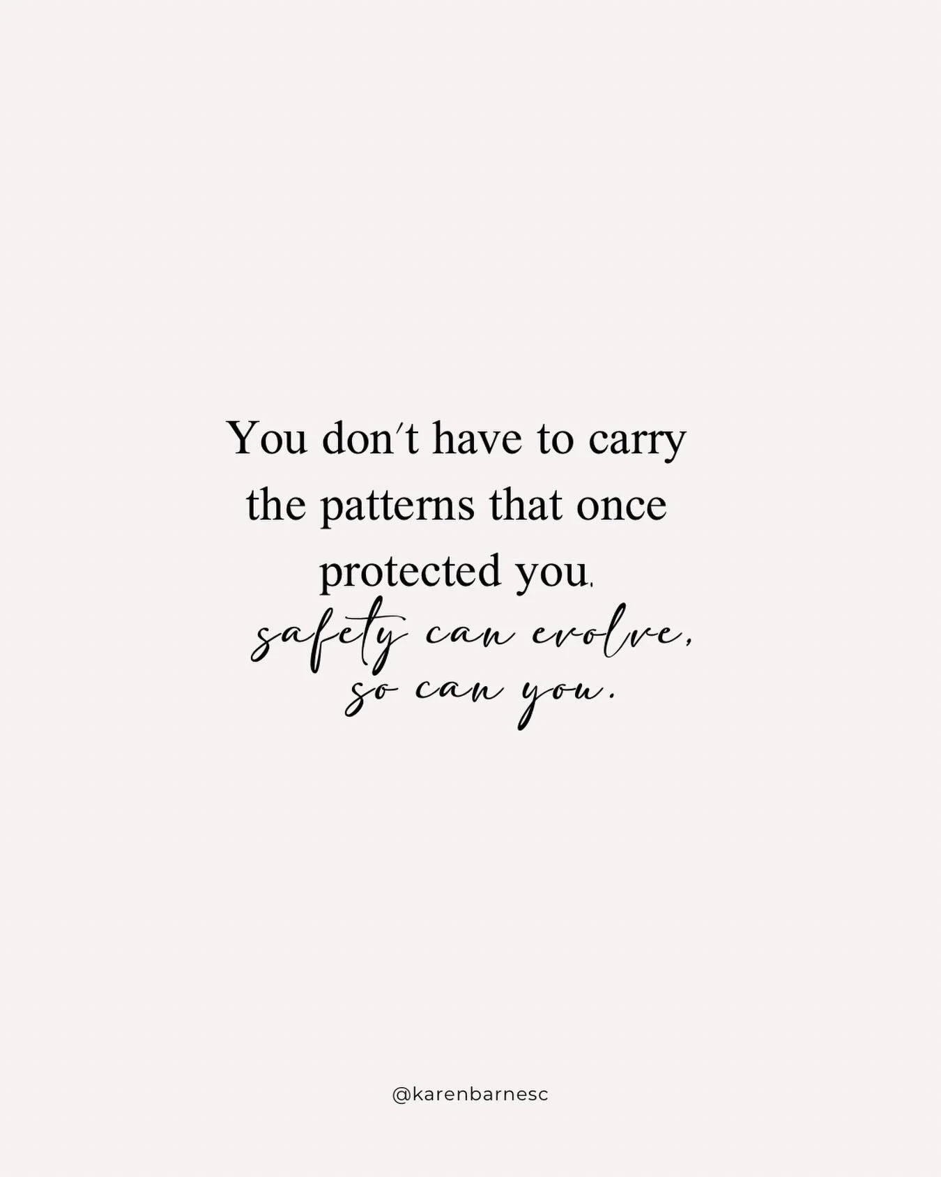 I realised a little while ago that some of my old patterns were built for a much younger version of me......the part of me who felt she had to be alert, agreeable, perfect, or even invisible just to stay okay.

And while those strategies were brillia