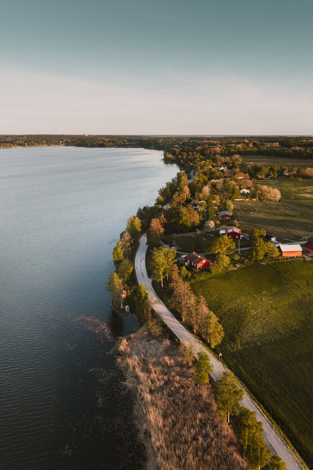 Drönarfoto av Edsgatan och Alstern i Karlstad