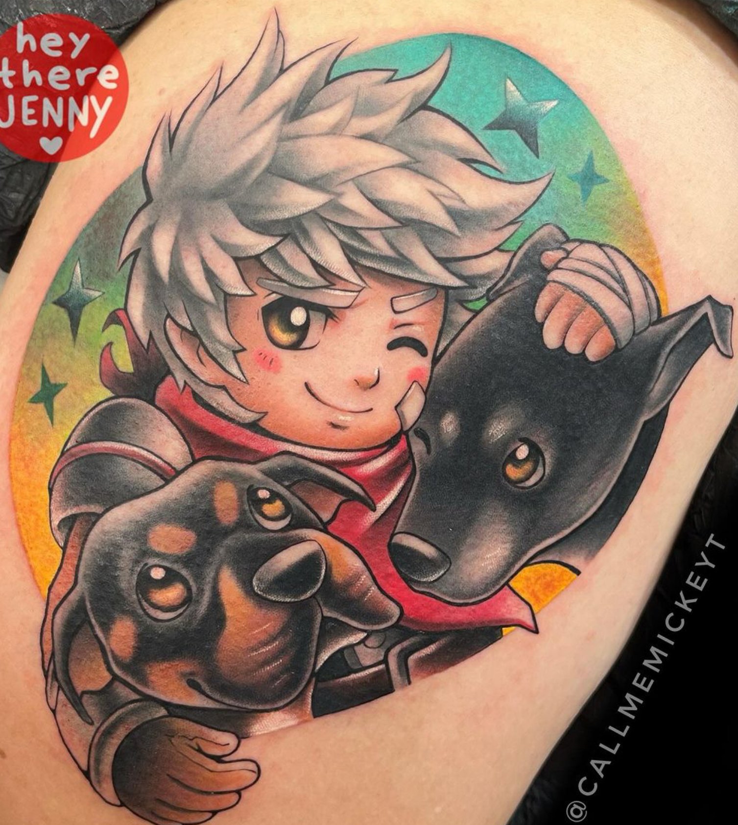 Bastion’s The Kid and pet portrait tattoos