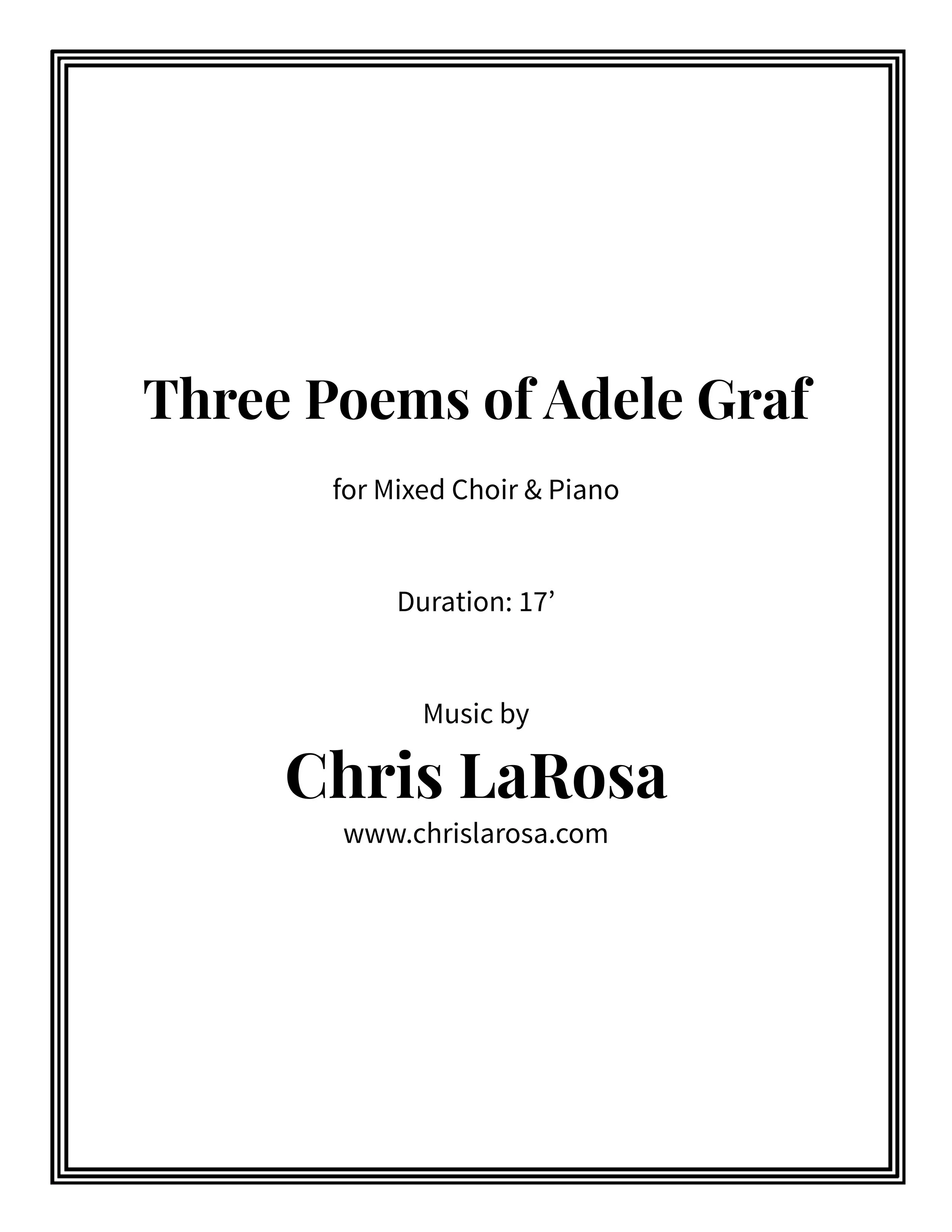 Three Poems of Adele Graf