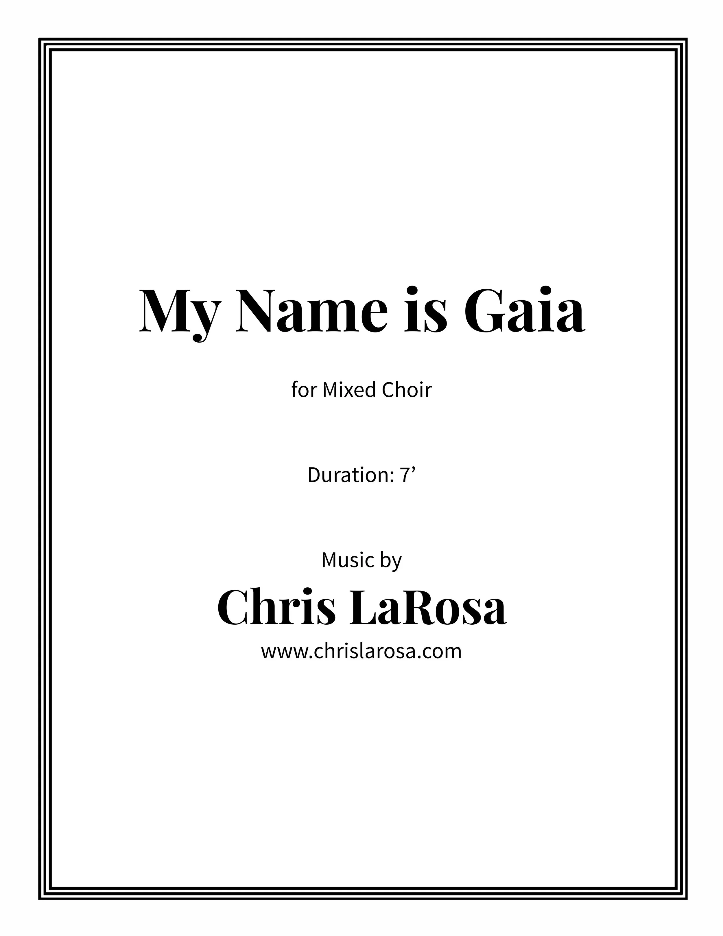 My Name is Gaia