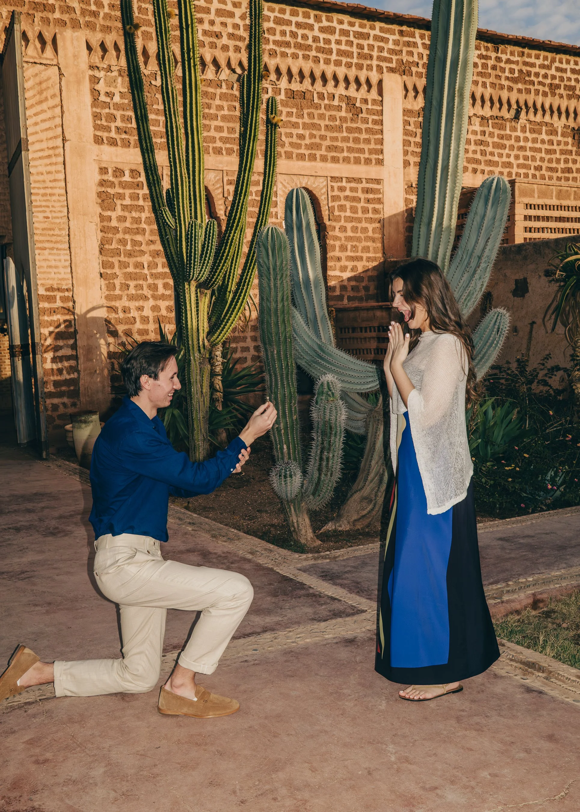 Capture your love story with a romantic couple or proposal photoshoot in Marrakech.
