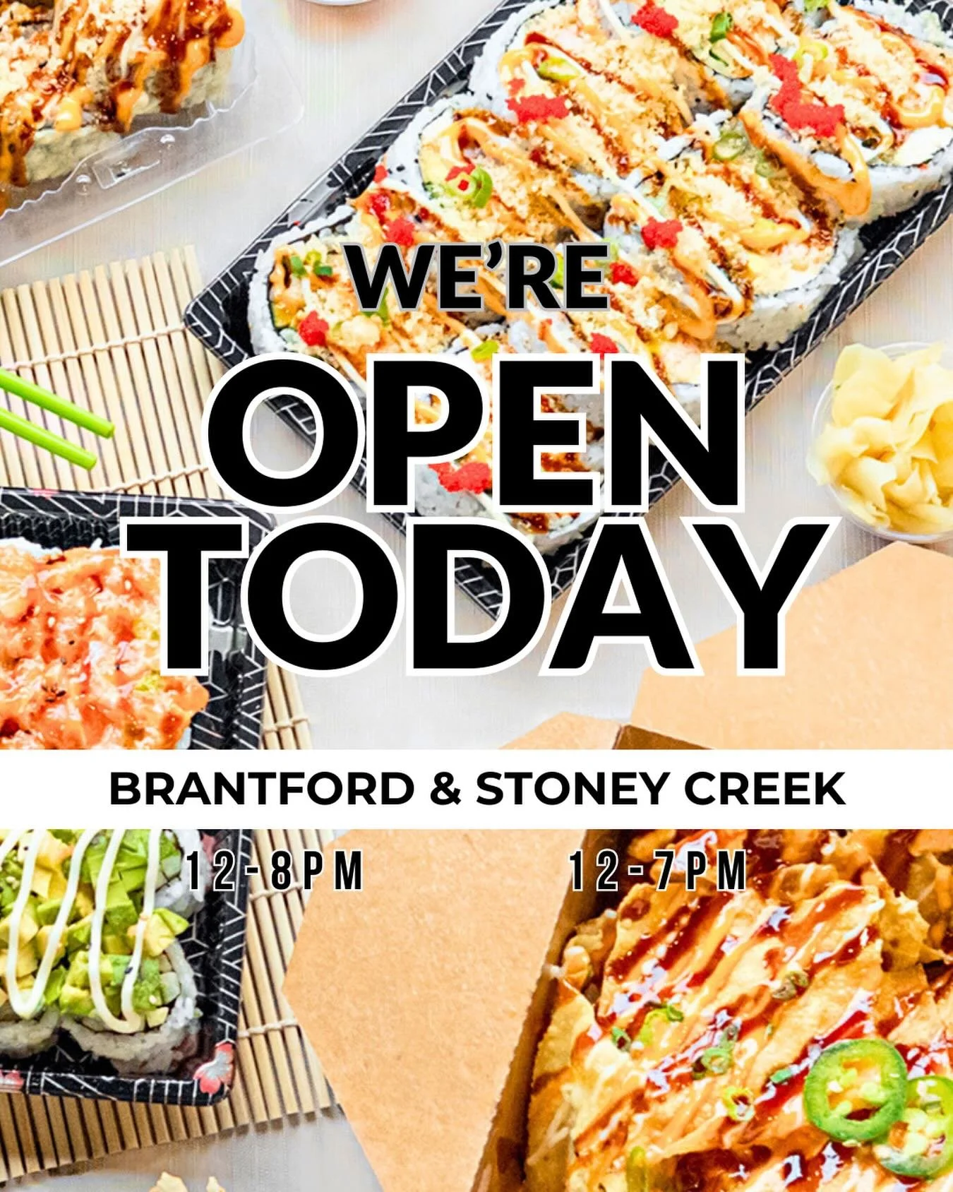 Order online ➡️ SushiOnFennell.com

HM &mdash; 669 Fennell Ave E
SC &mdash; 277 Upper Centennial Pkwy
BF &mdash; 71 Charing Cross

Delivery on UberEats 🚗