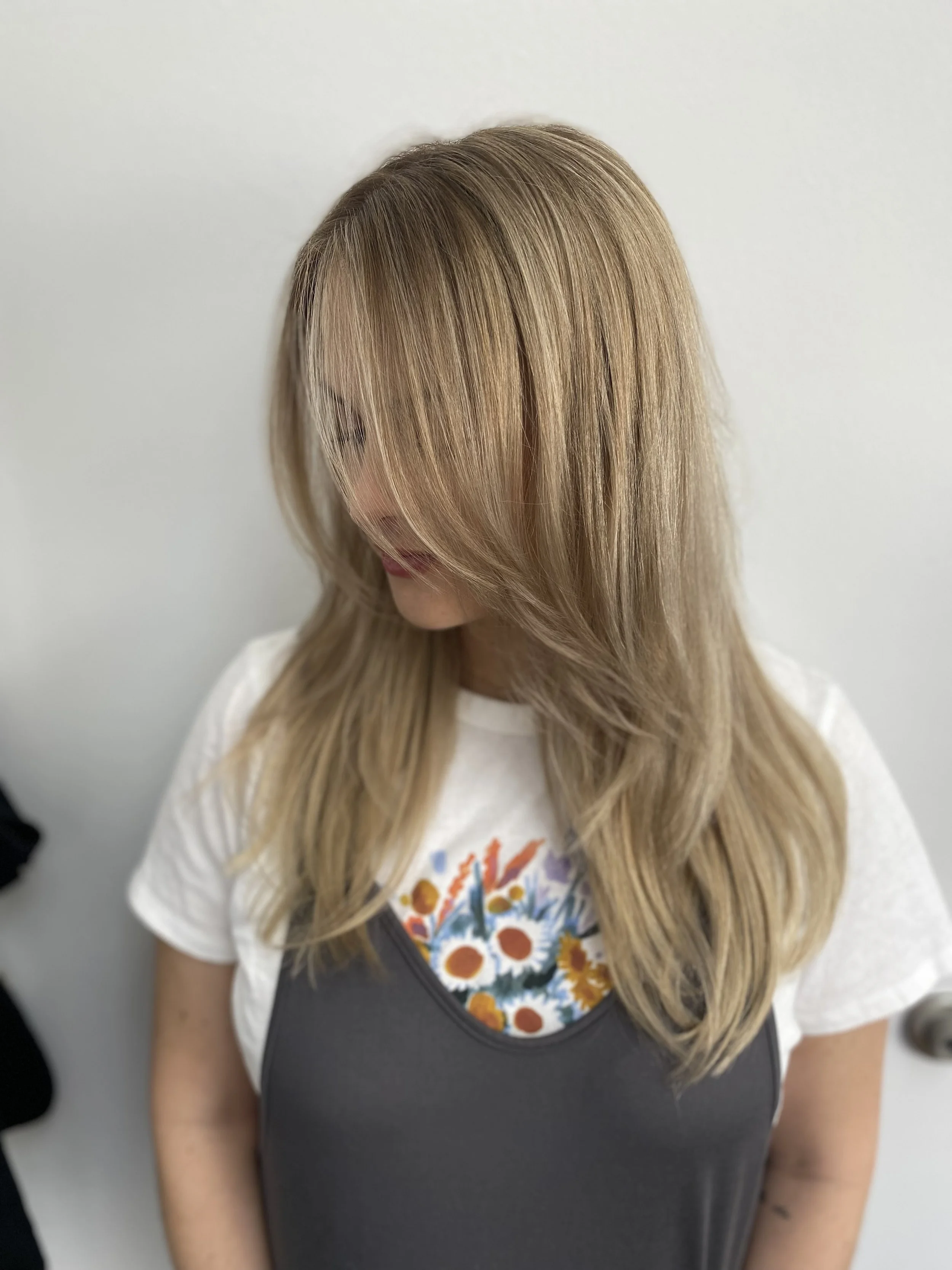 Subtle balayage is a specialty at the Salon Austin and a great way to have fabulous hair last for a long time. Kady came to get this look right before she gave birth, and it still looked fabulous when she came in for a touch up 9 months later. 